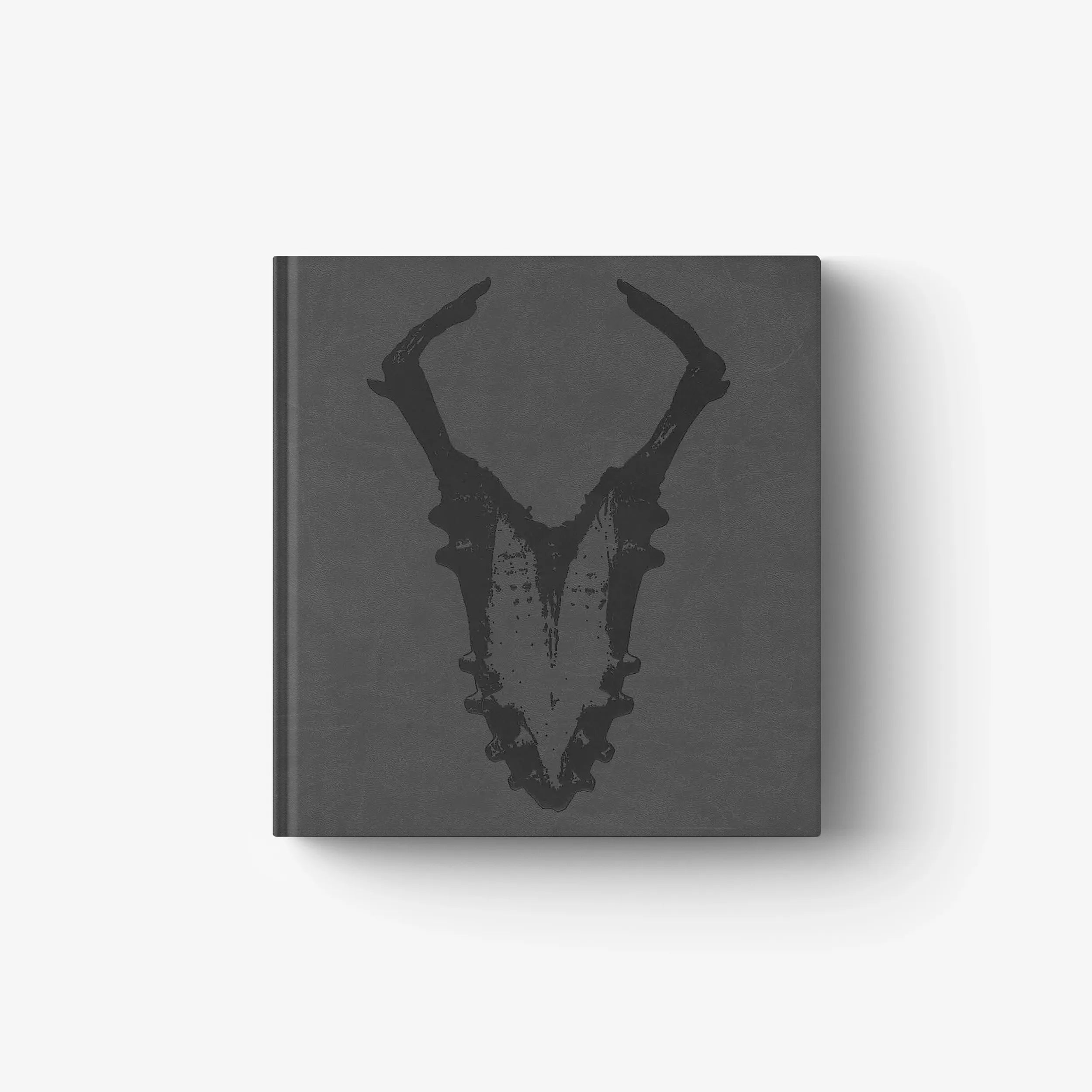 Dark hardcover book with abstract necklace graphic on front cover
