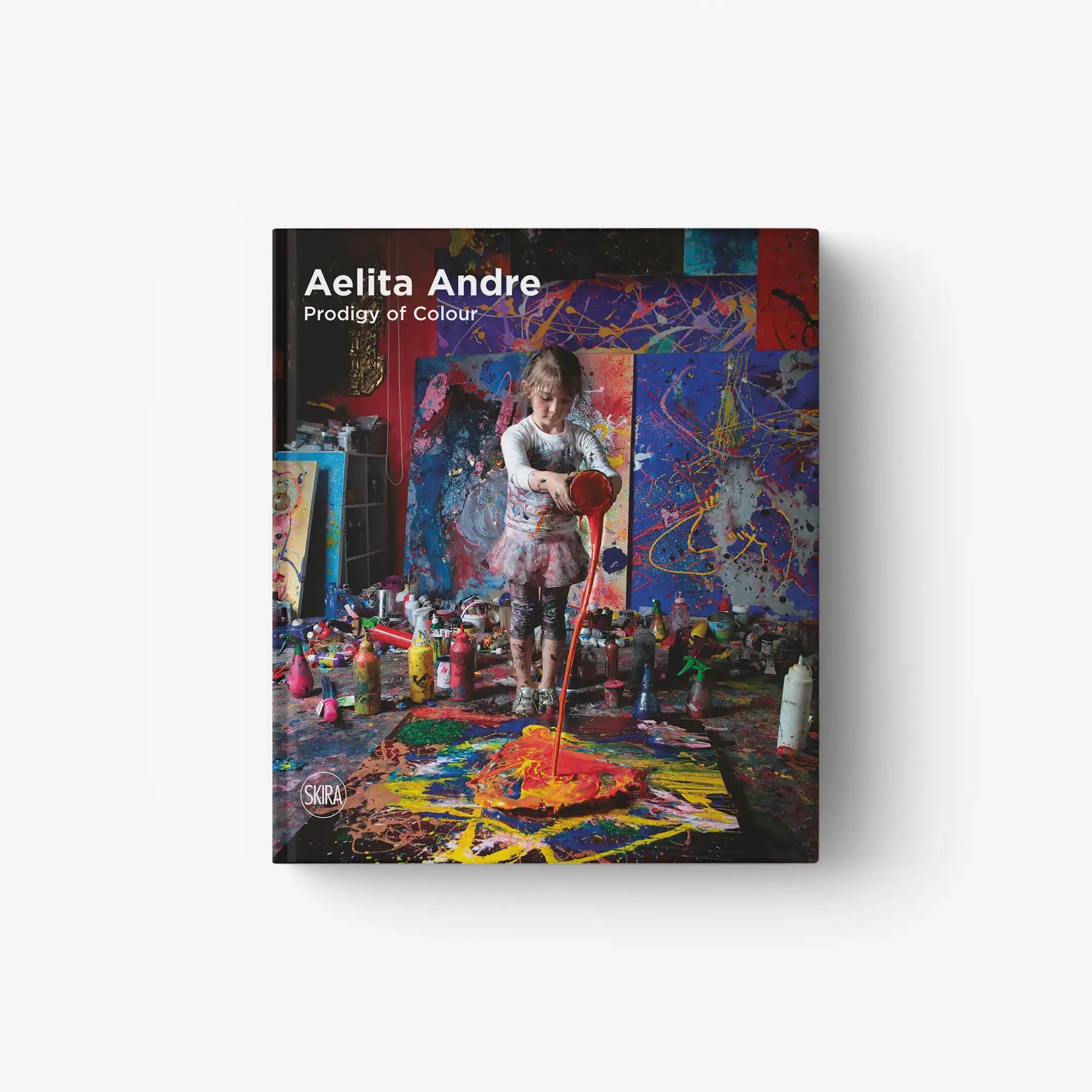 Hardcover art book cover with colorful abstract painting and artist name text