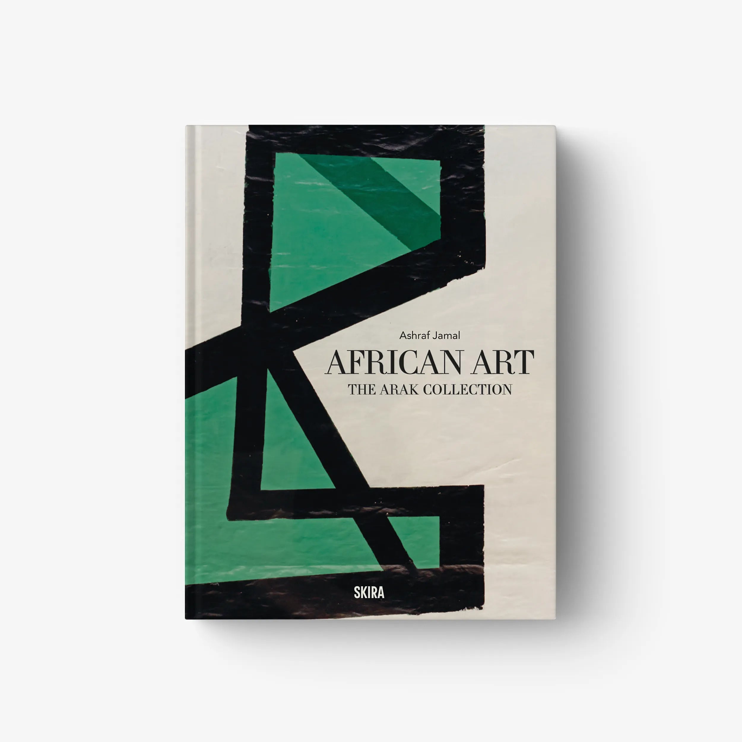 African art book cover with green geometric artwork and black title text