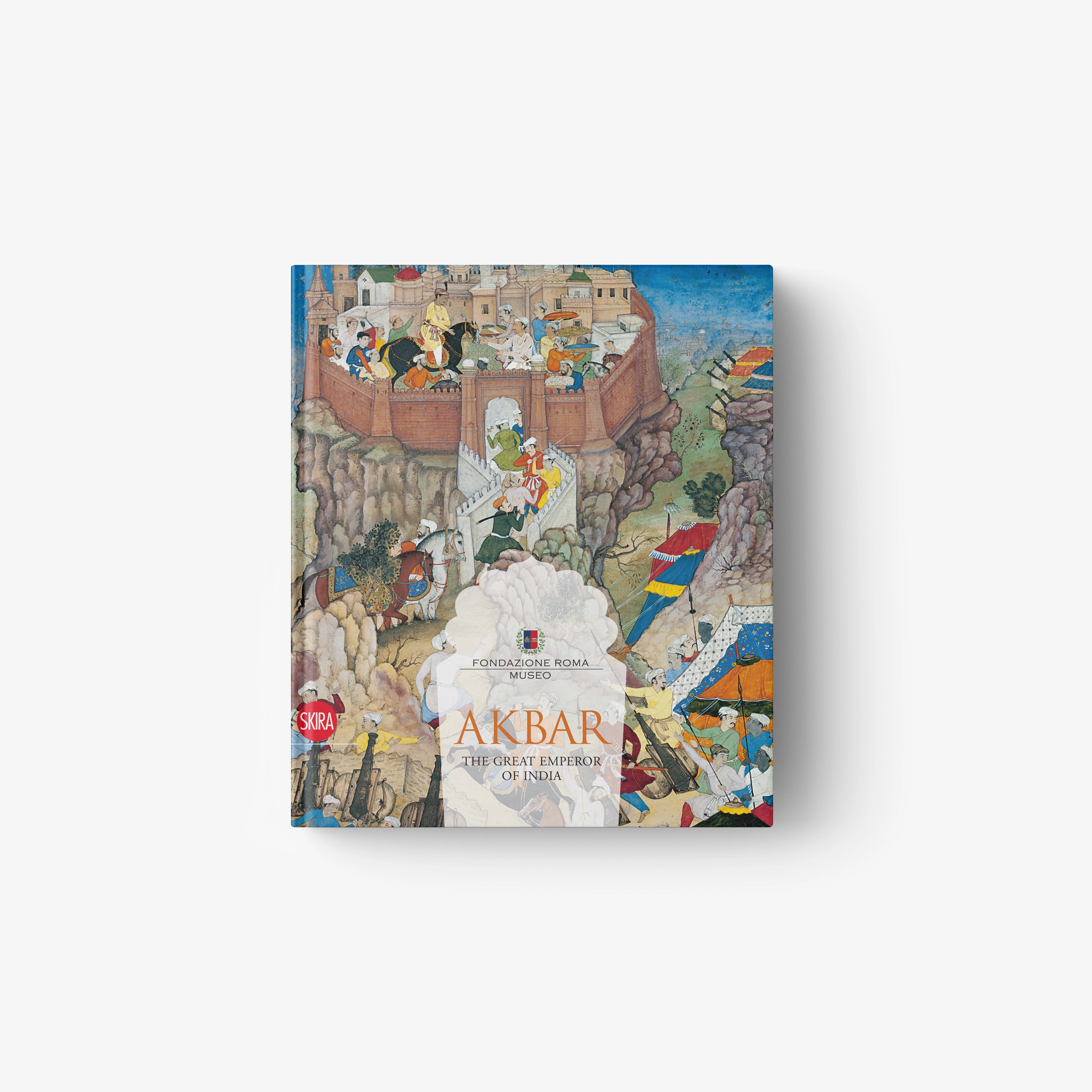 Akbar history book cover with colorful illustration and centered AKBAR title