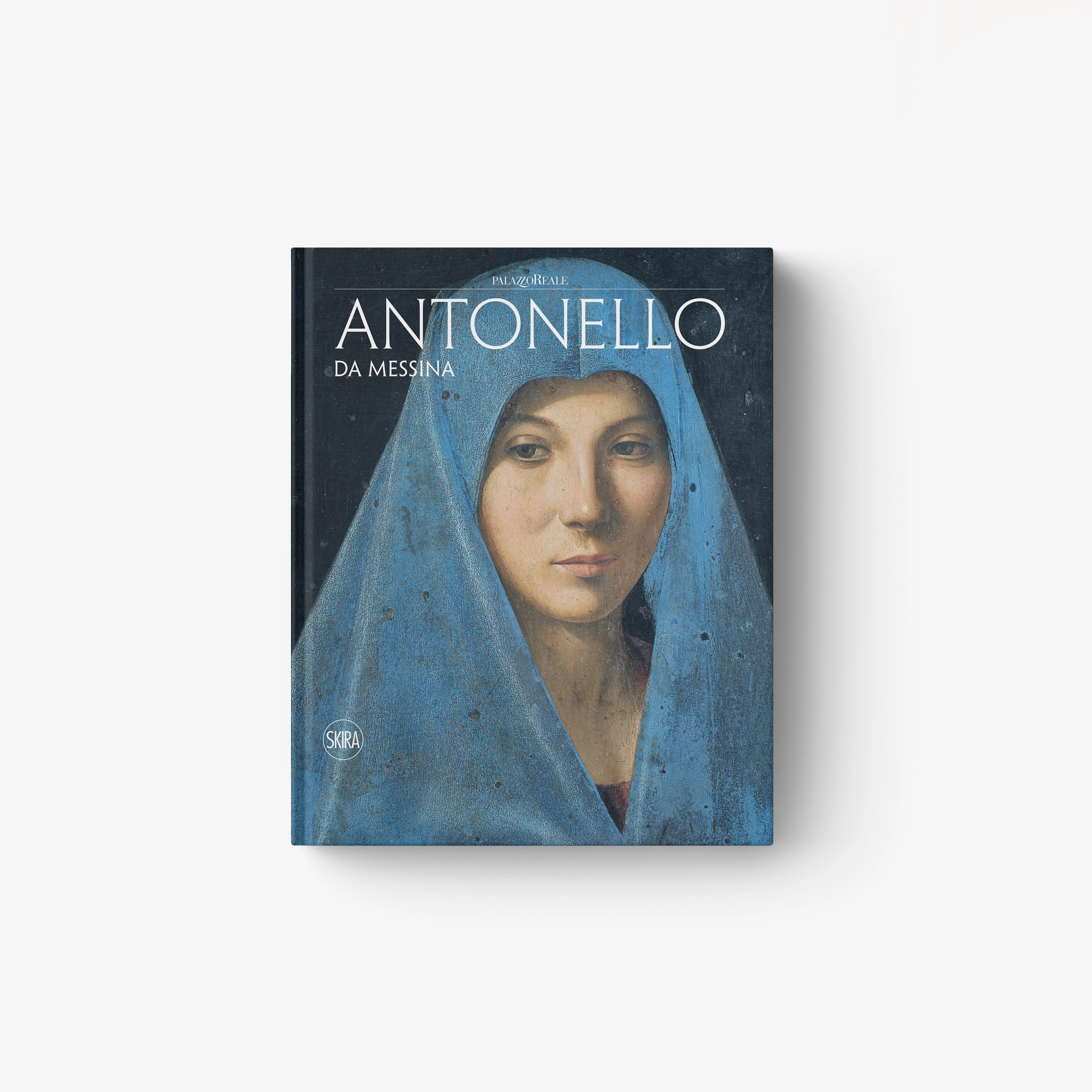 Antonello da Messina art book with blue-hooded portrait cover