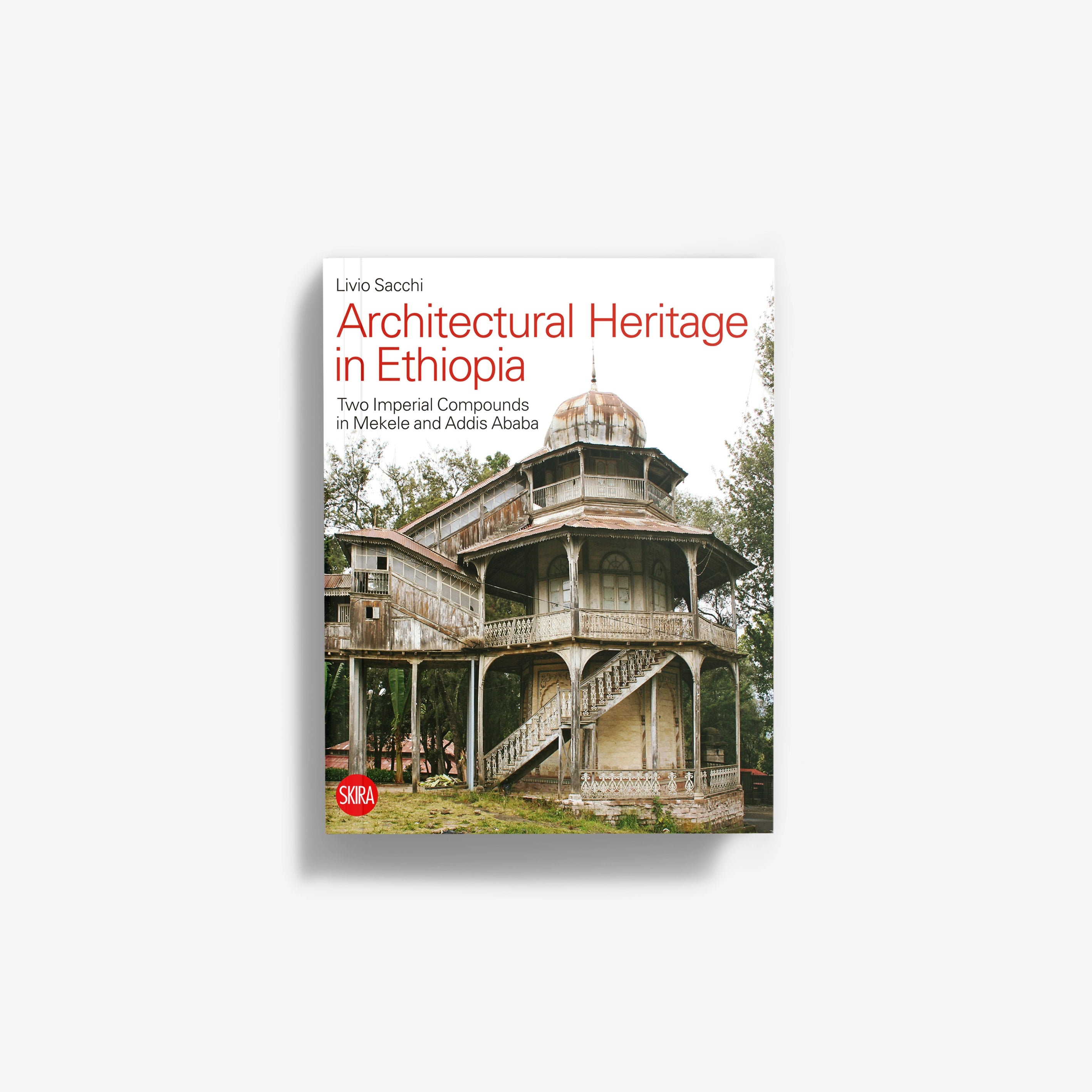 Paperback book cover with illustrated Ethiopian building and title text