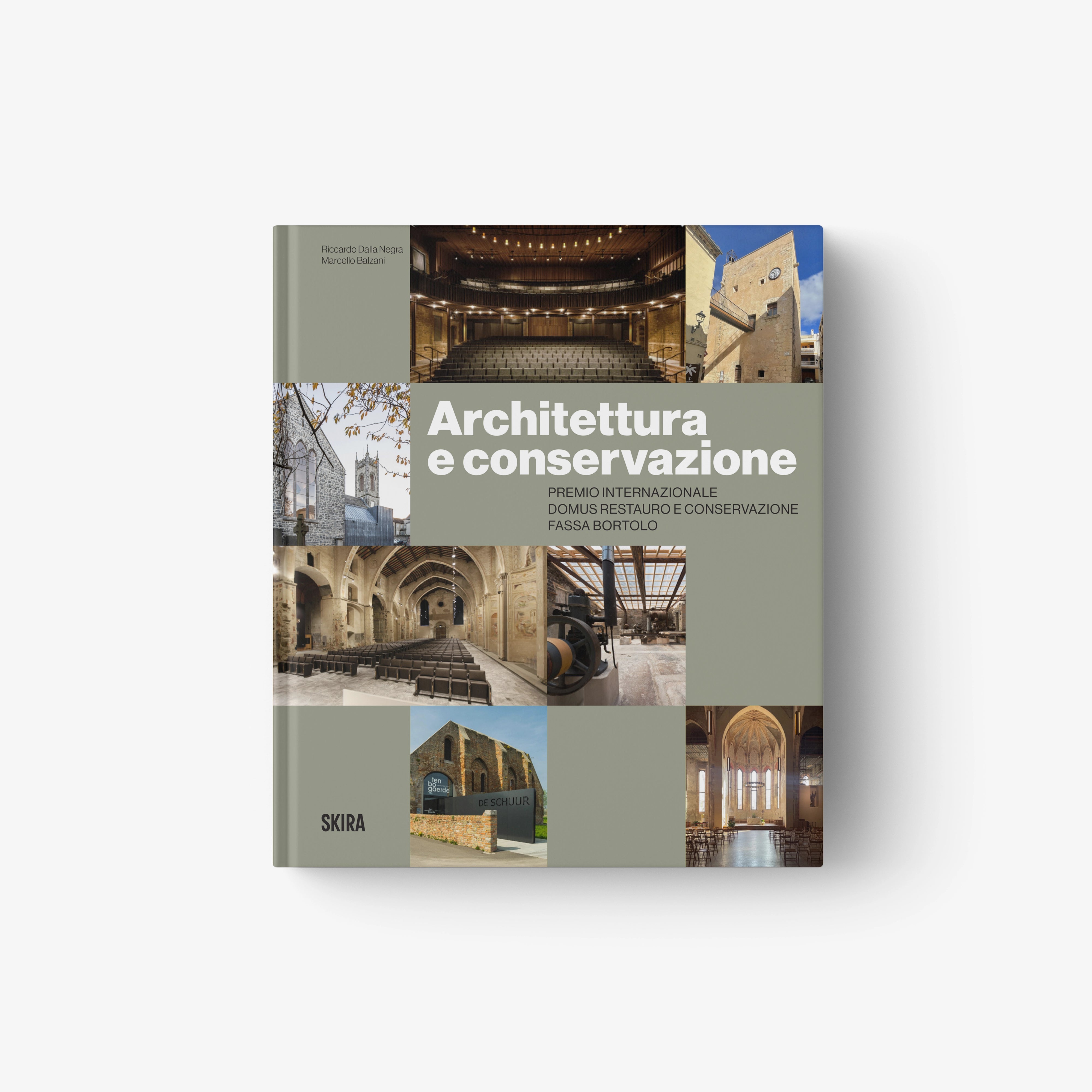 Hardcover architecture and conservation book with collage cover photos