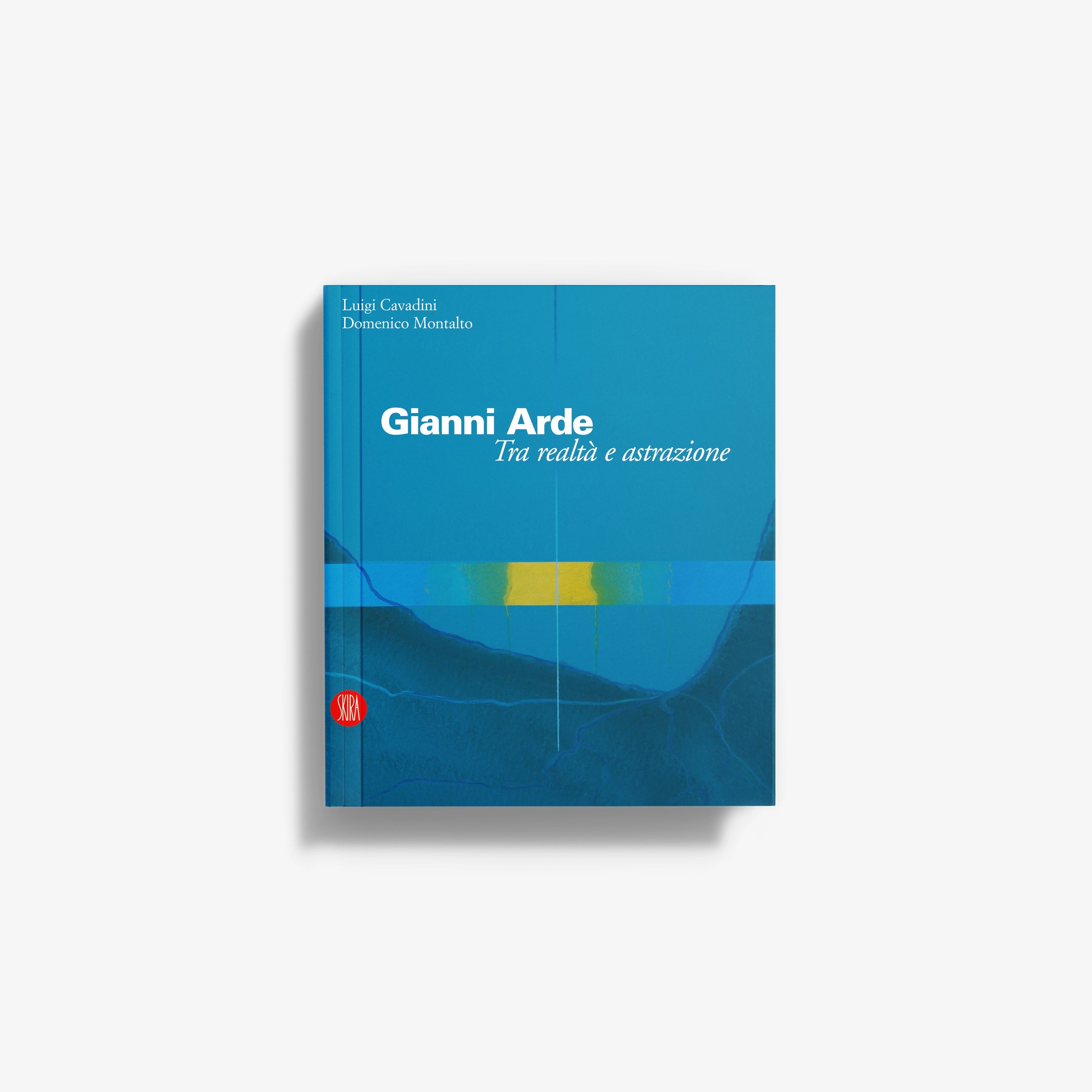 Hardcover art book with blue abstract cover and white title text