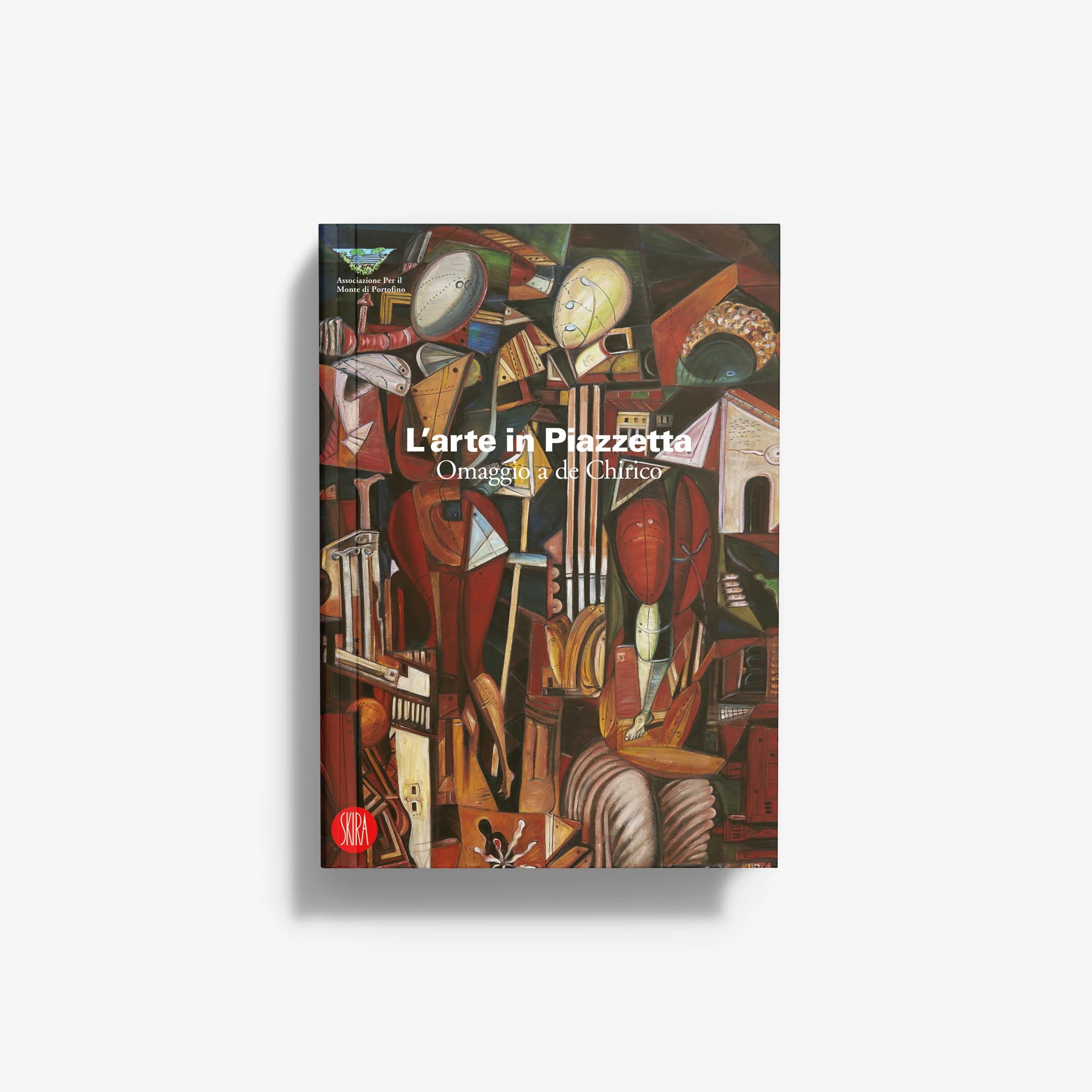 Art book cover with colorful surrealist-style figures and abstract architectural scene