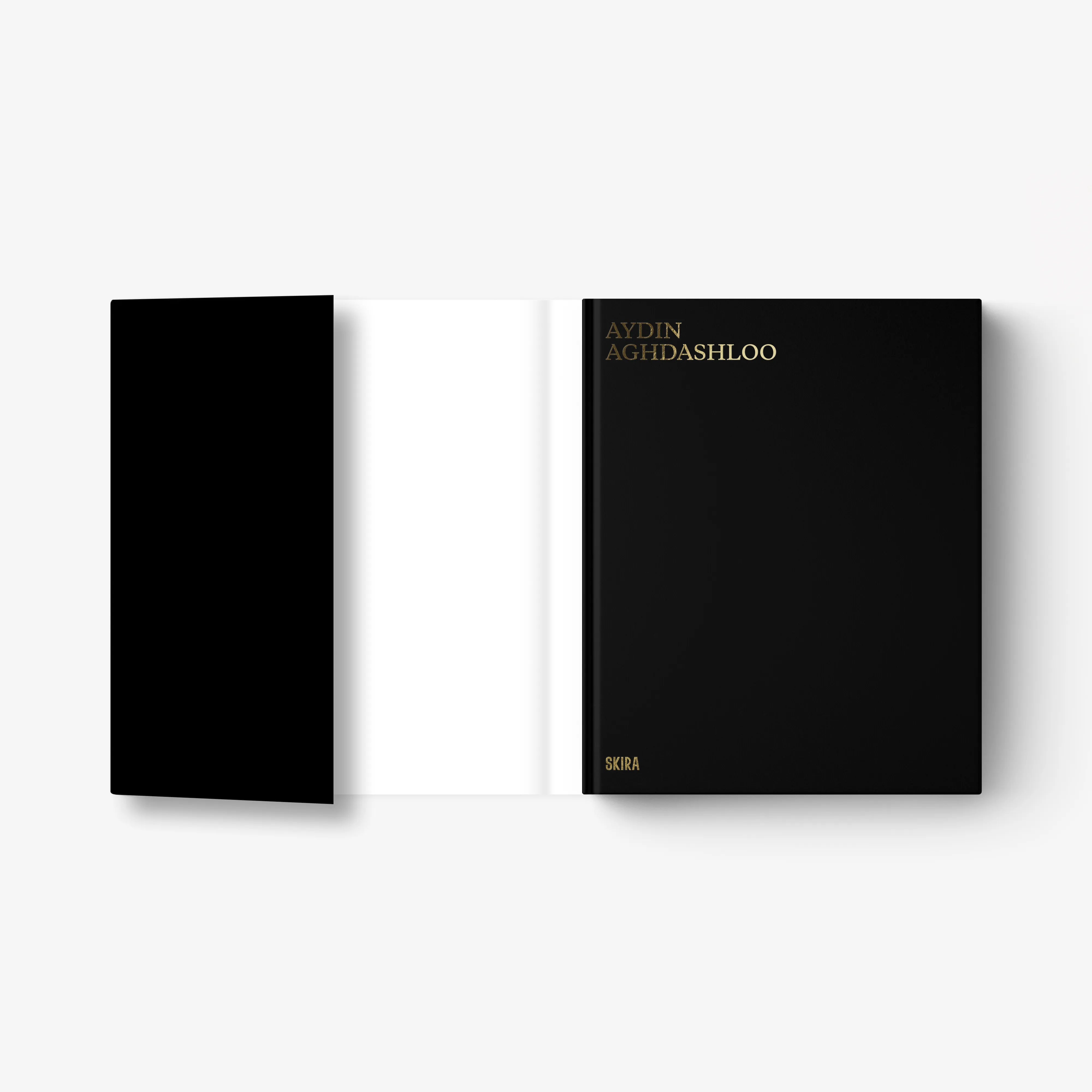 Art book covers displayed side by side in matte black