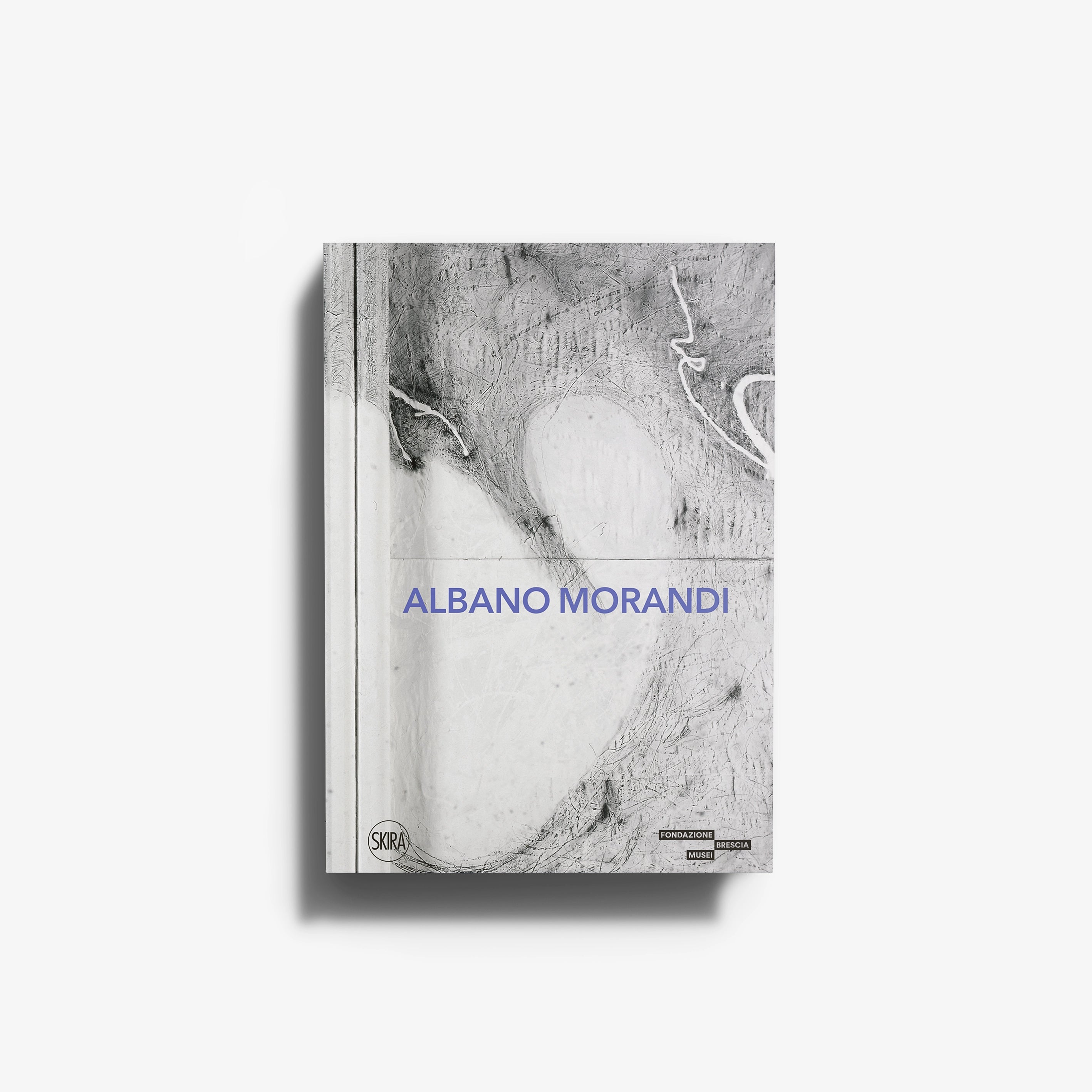 Contemporary art monograph Albano Morandi by Skira Arte, grey and white impasti on rice paper and other paper supports