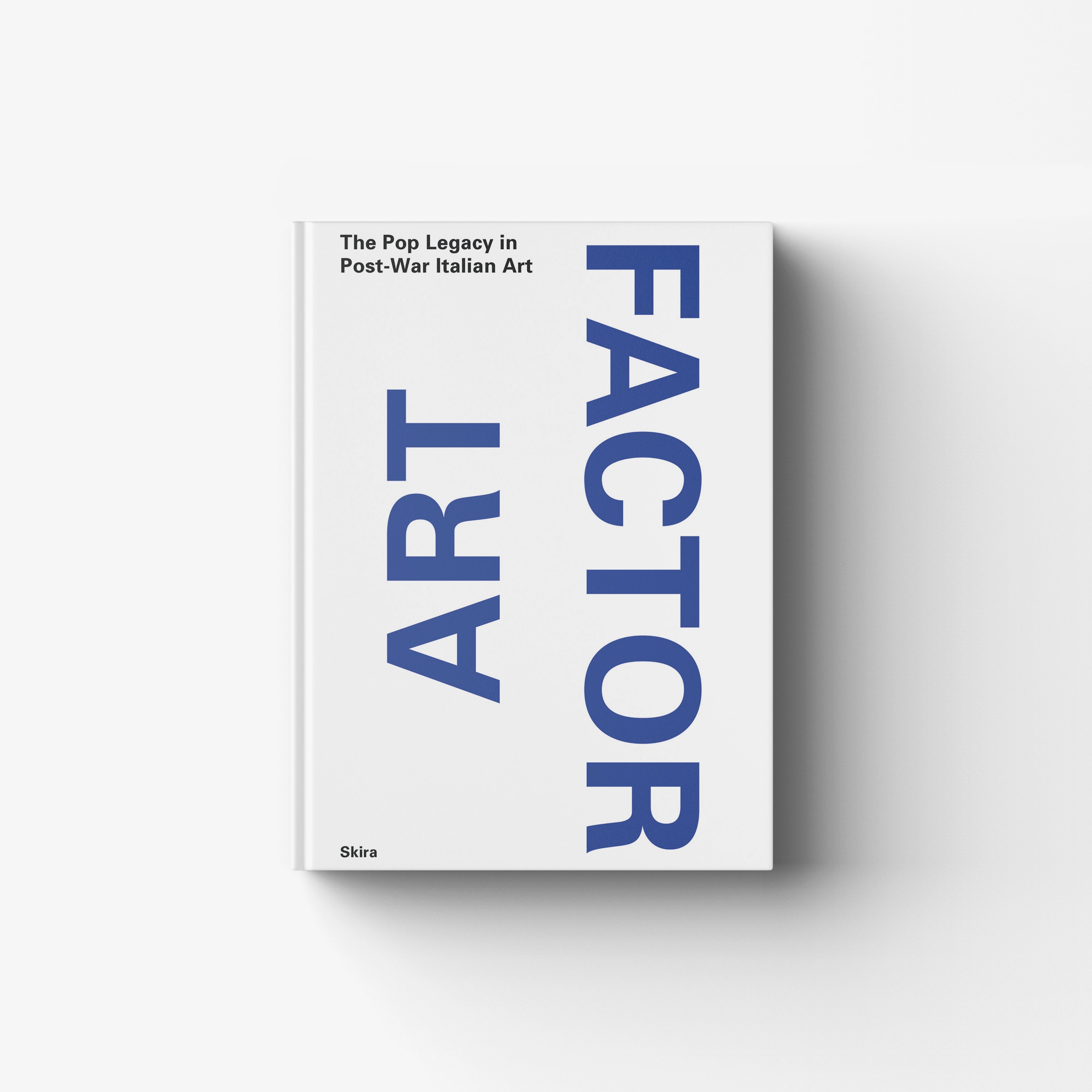 Art book in white with blue typography, Skira Arte, Arte italiana della seconda metà del Novecento volume cover