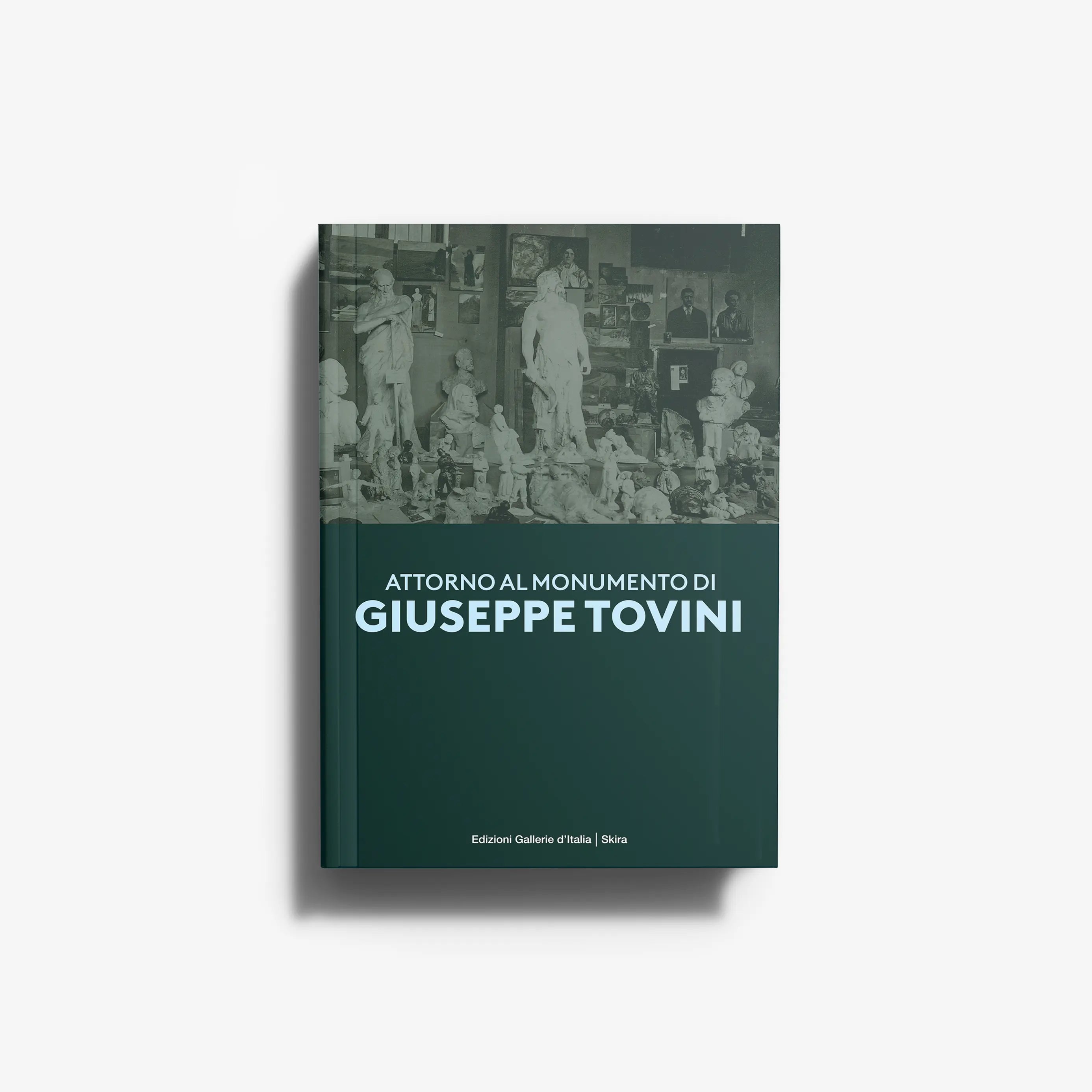 Art book by Skira Arte in dark green with a commemorative Giuseppe Tovini monument theme, shown on the cover