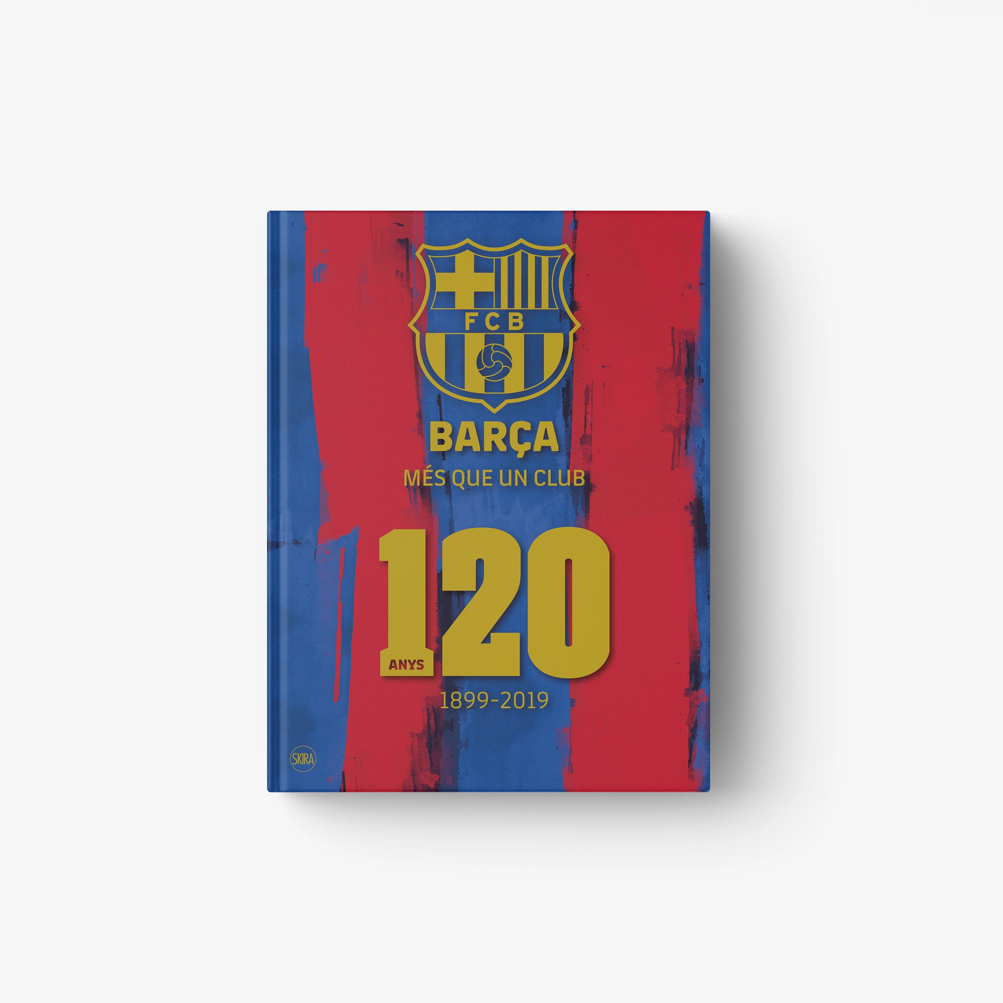 Hardcover Barça 120 Years 1899-2019 book with FC Barcelona crest