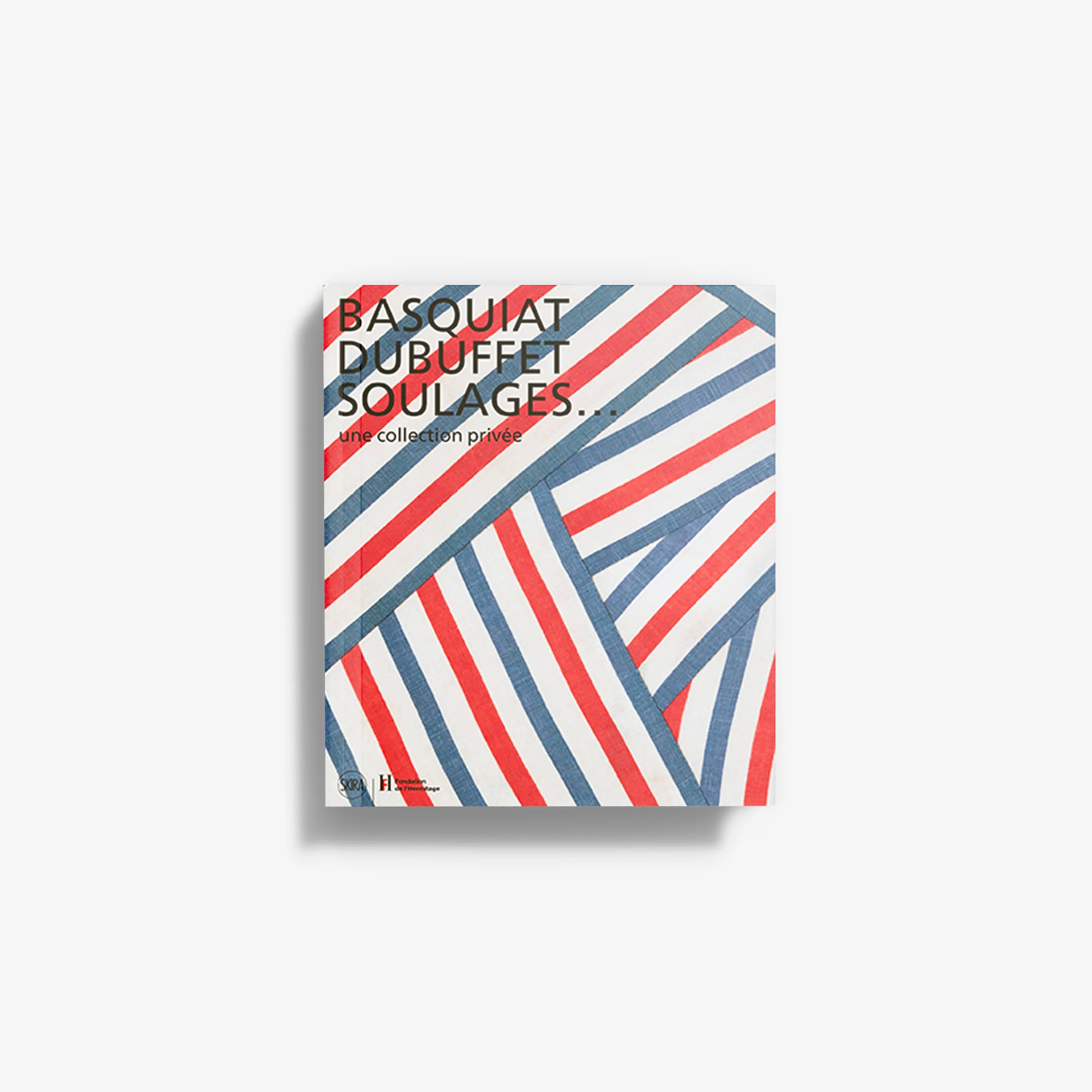 Modern art book by Skira Arte with Basquiat Dubuffet Soulages cover in red, white and blue stripes