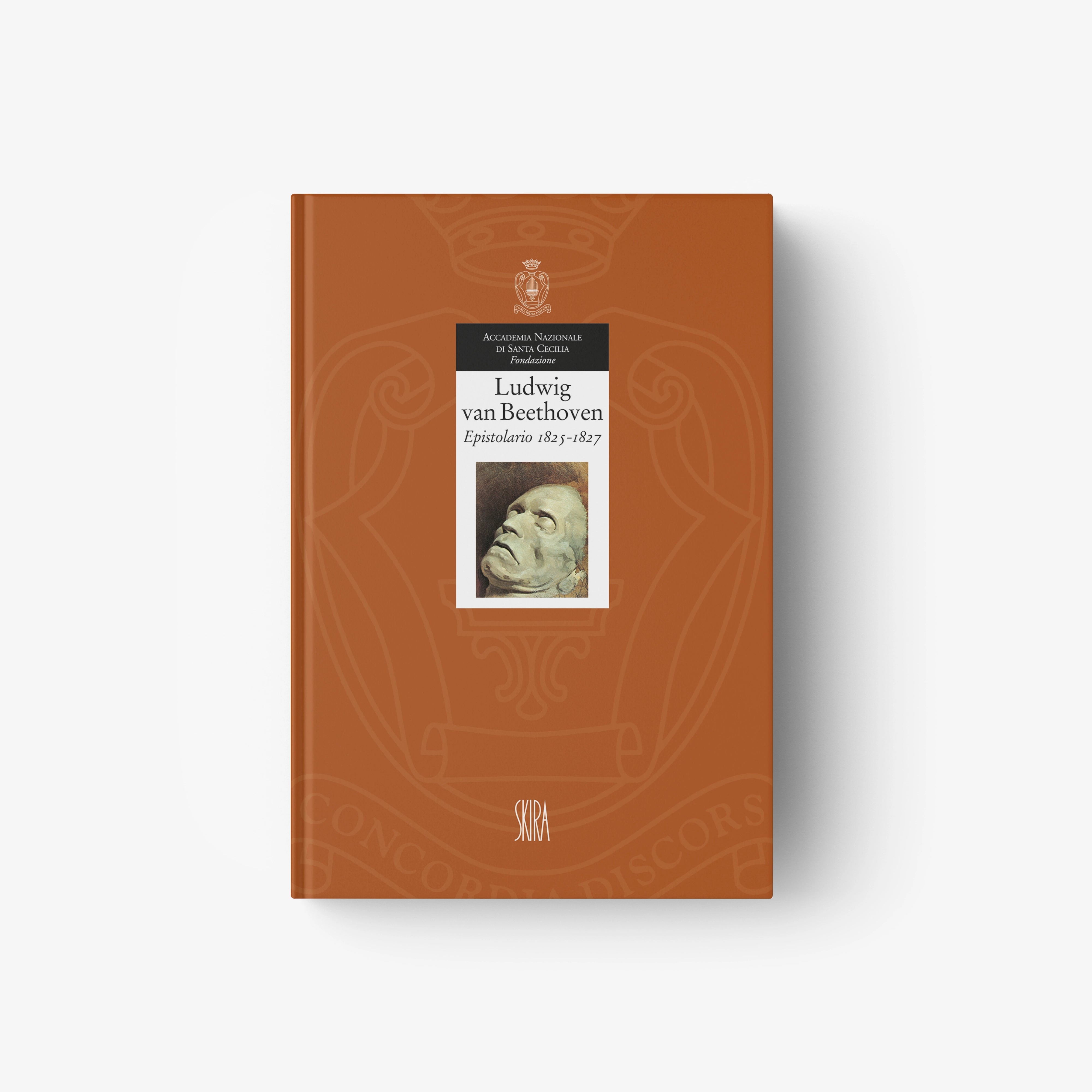 Beethoven letters volume book with orange-brown hardcover and portrait on front