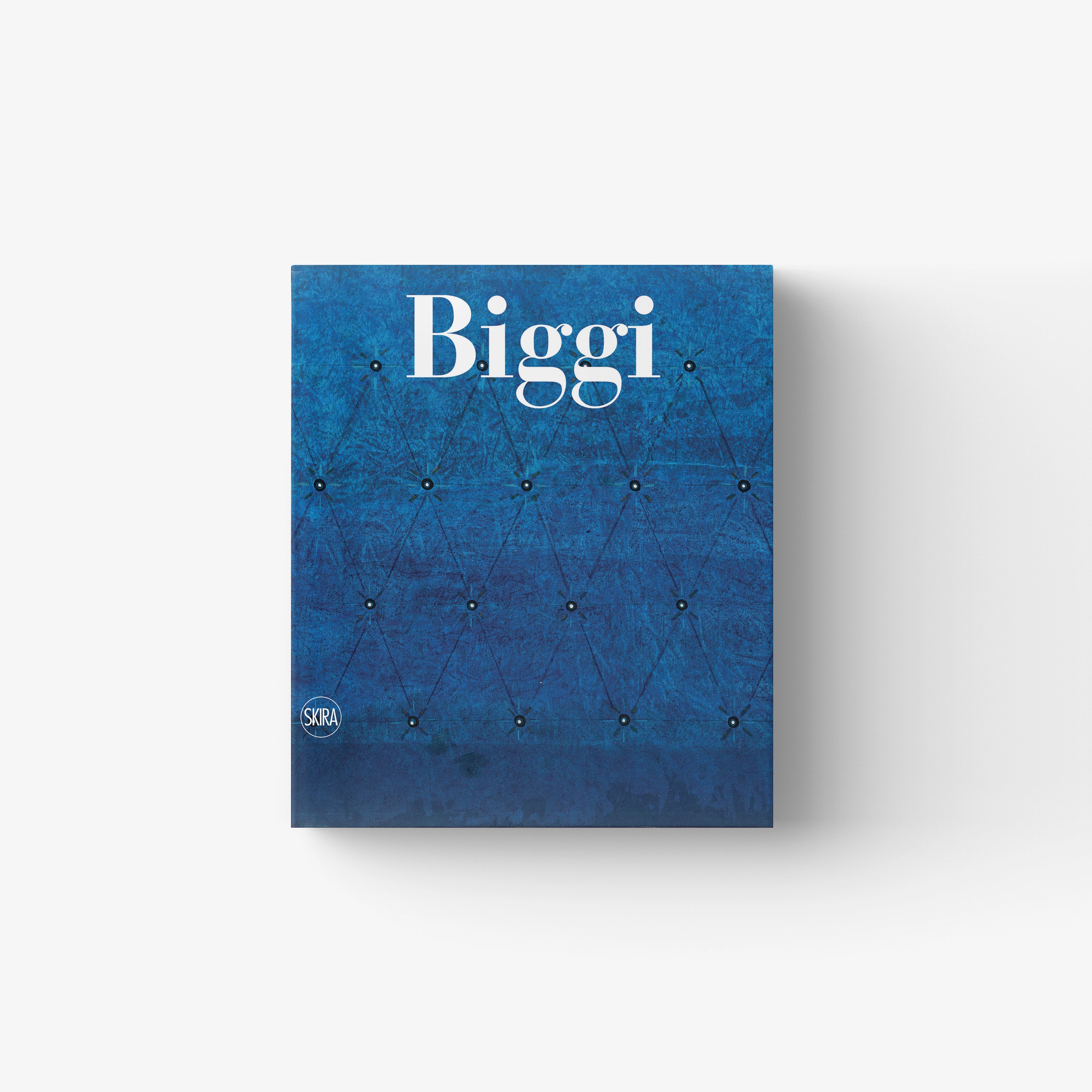 Hardback art book in blue with star map pattern, Skira Arte, Gastone Biggi catalogo ragionato di pittura