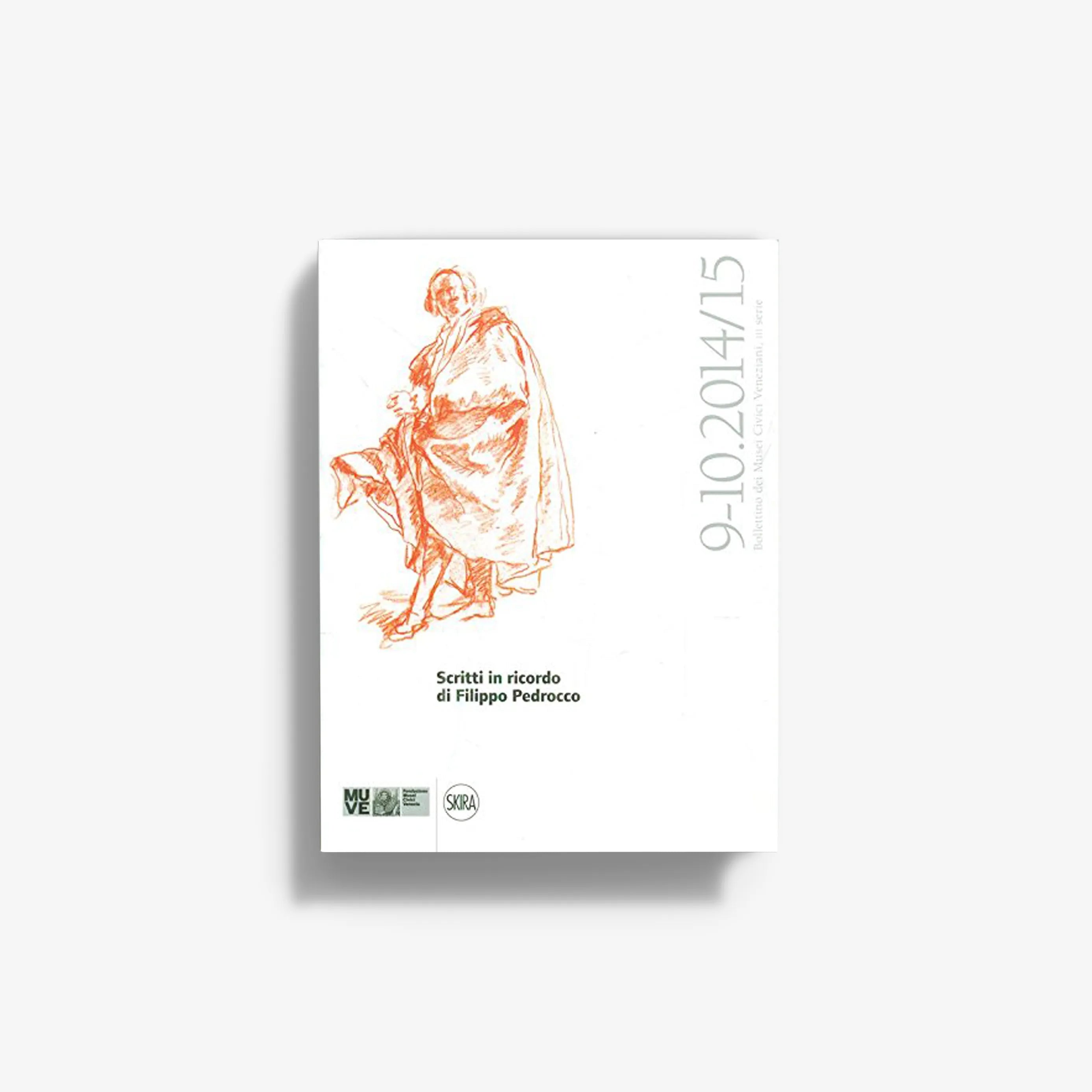 Annual art studies journal by Skira Arte, white cover with orange sketch, 2014 to 2015 period