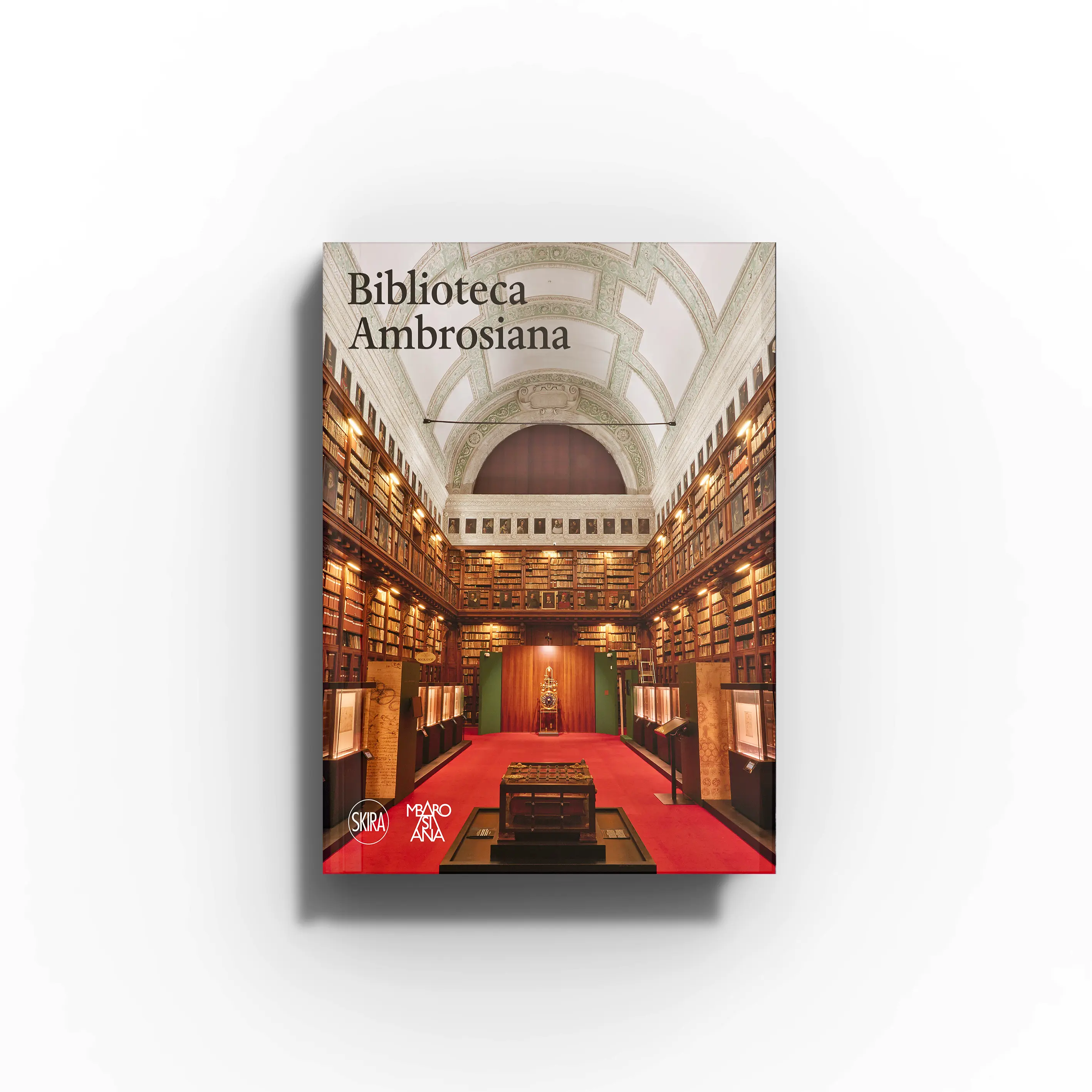 Art history book by Skira Arte, Biblioteca Ambrosiana, with grand seventeenth century hall setting and arched library interior