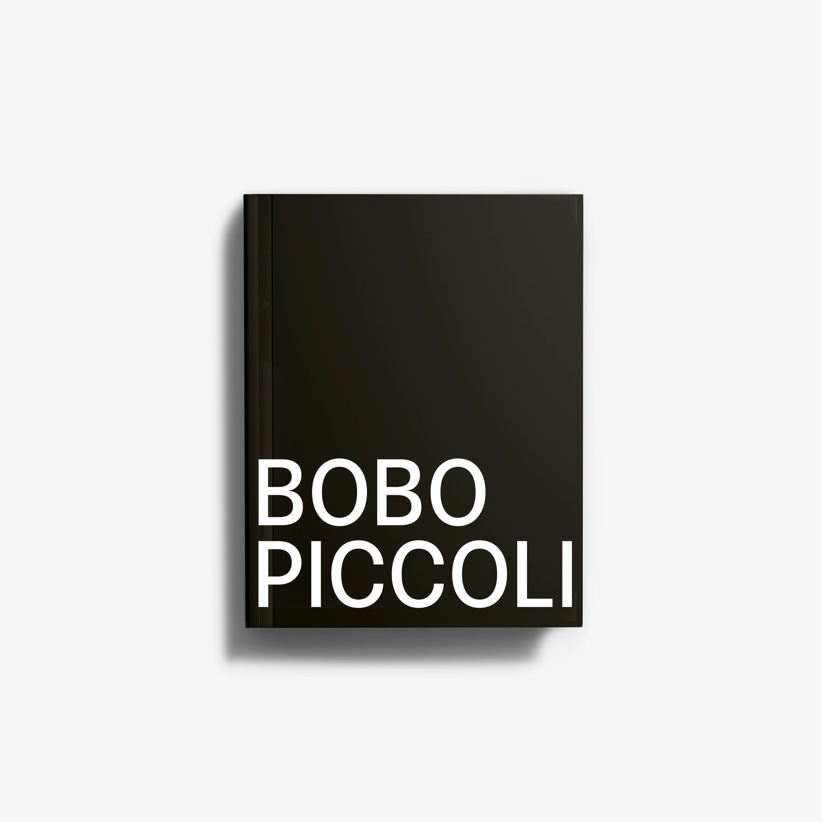 Contemporary art book by Skira Arte, Bobo Piccoli, black cover with large white lettering, volume d'arte contemporanea