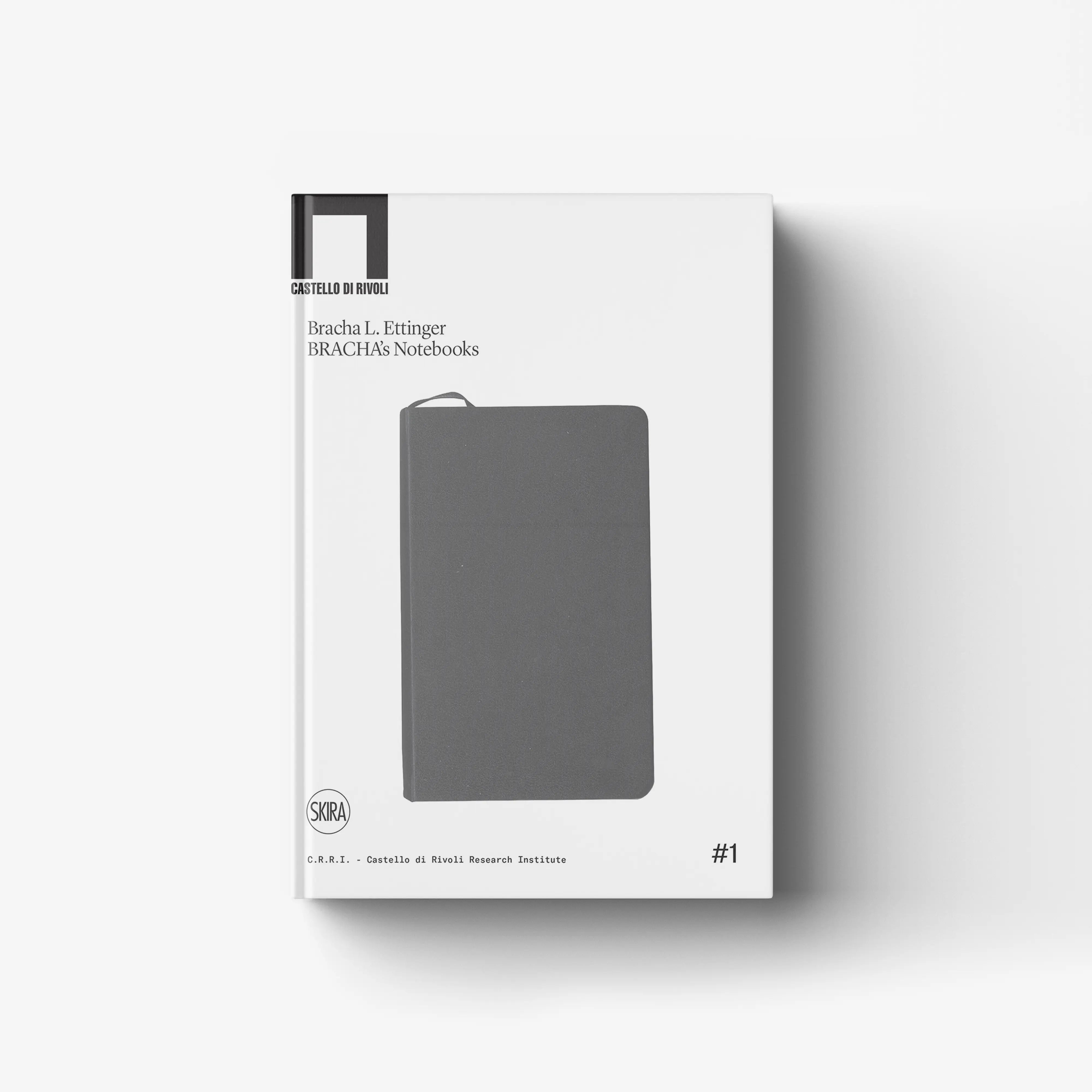 Art notebook with dark grey cover, Skira Arte, Bracha L. Ettinger, fine-stroke abstract and figurative artwork