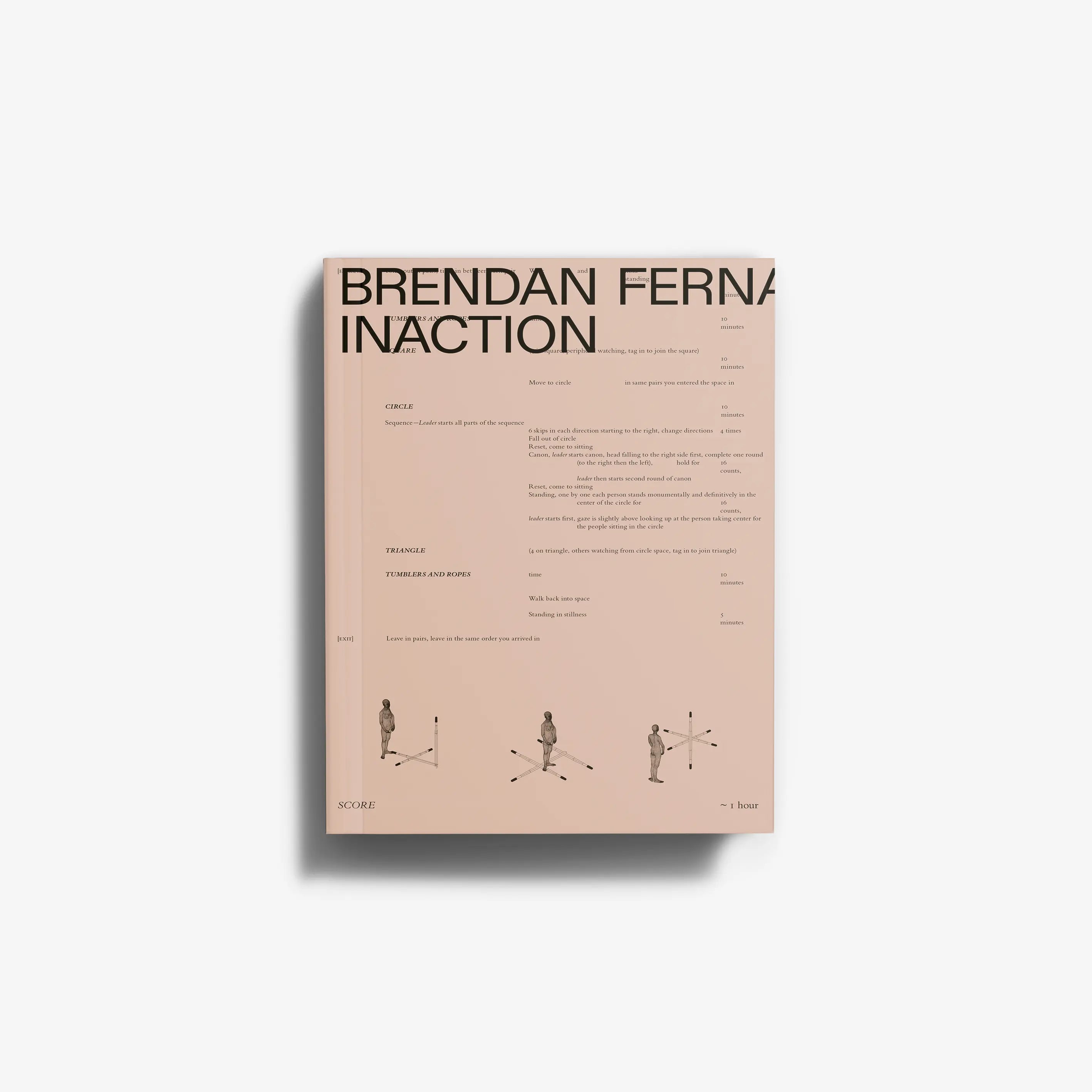 Contemporary art publication catalog by Skira Arte, Brendan Fernandes Inaction, peach cover with black title and score text