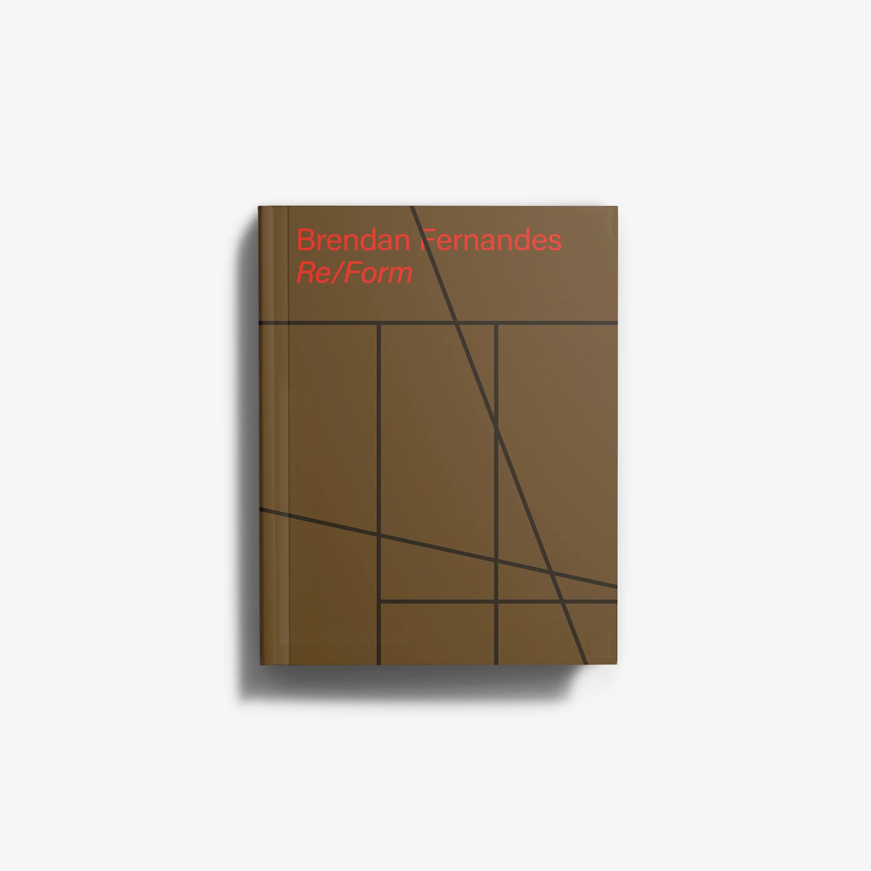 Contemporary art monograph book by Skira Arte, brown cover with red title text and geometric line artwork