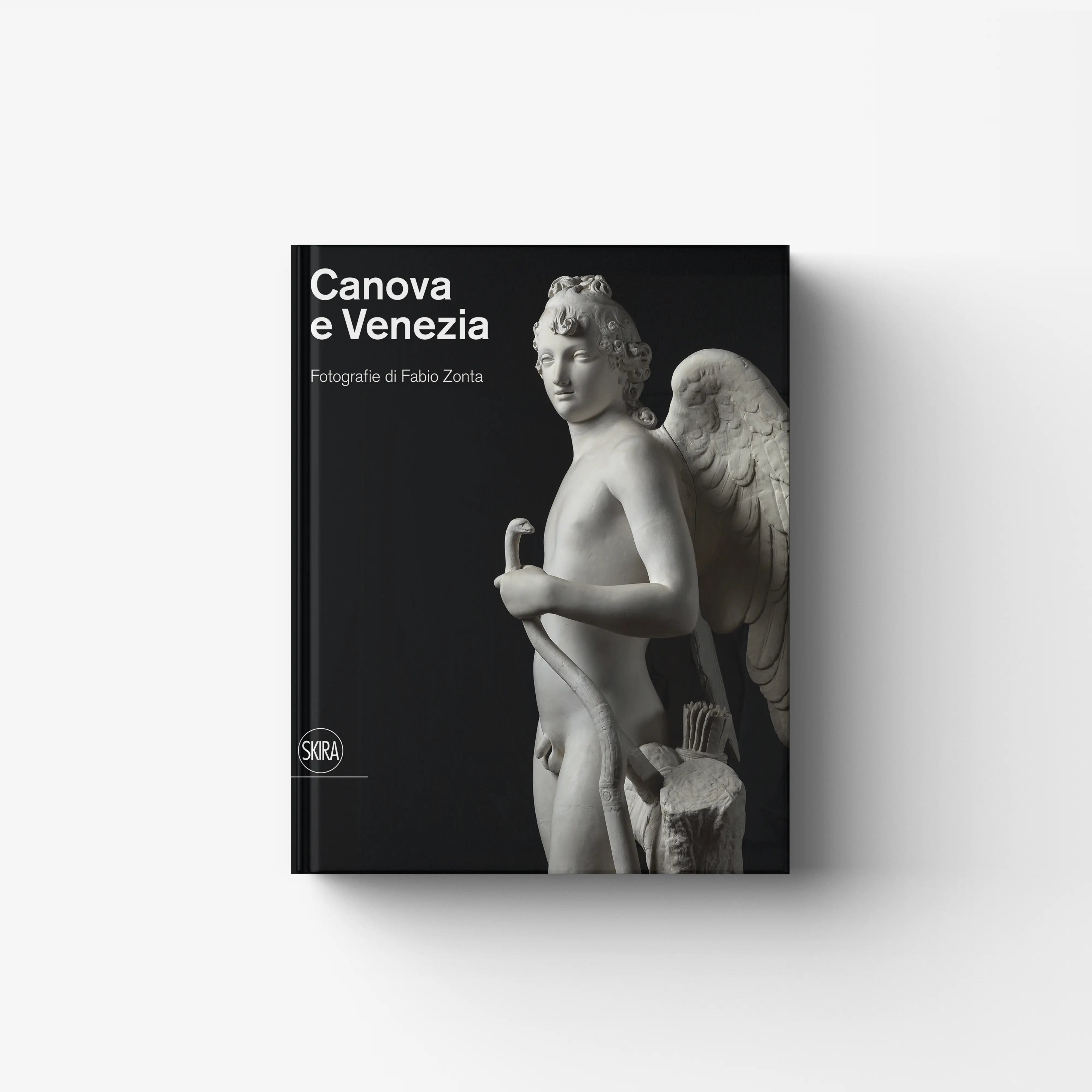 Art book in black with white sculpture figure, Skira Arte Canova e Venezia, monografia d'arte classica
