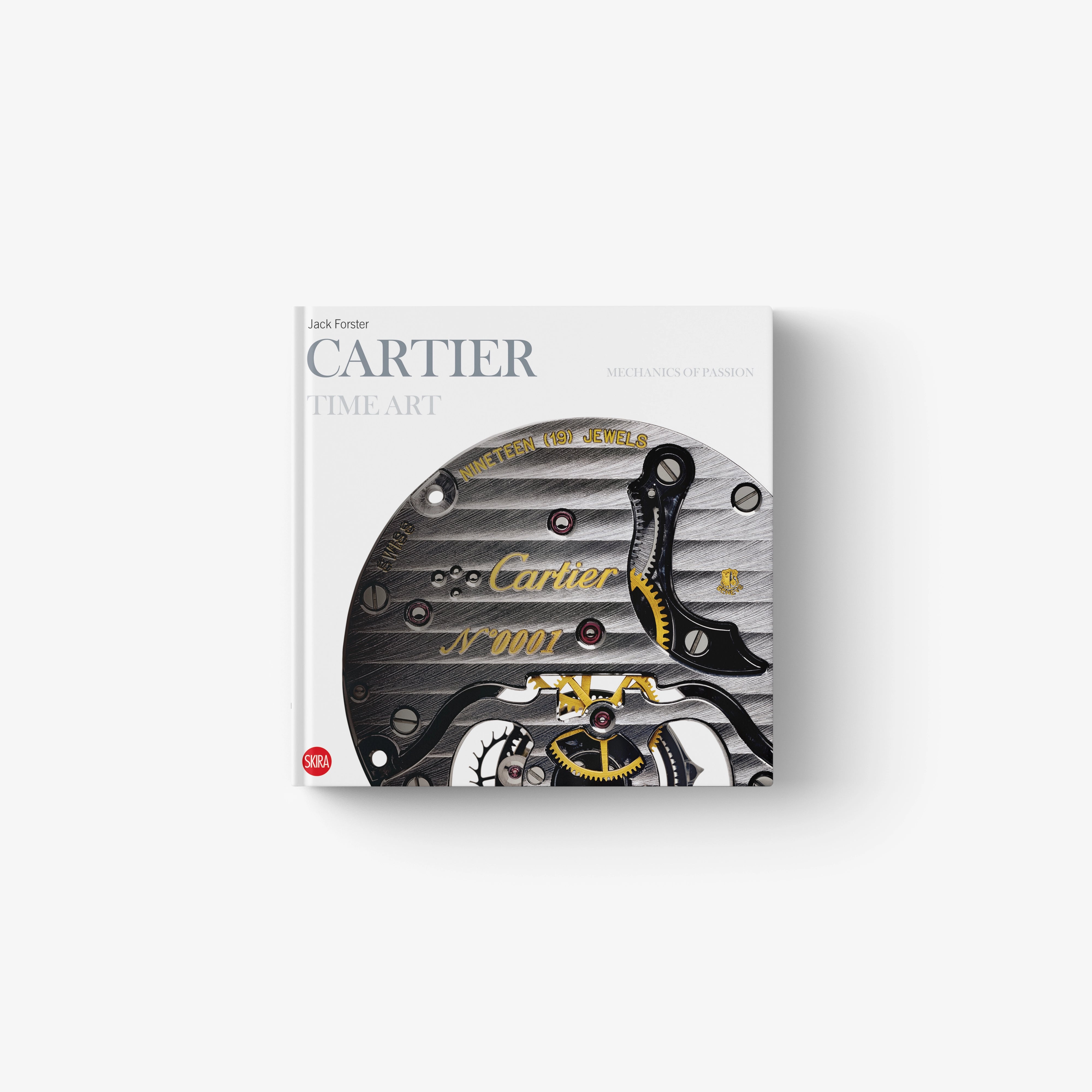 Hardcover art book with illustrated Cartier timepiece cover, title lettering