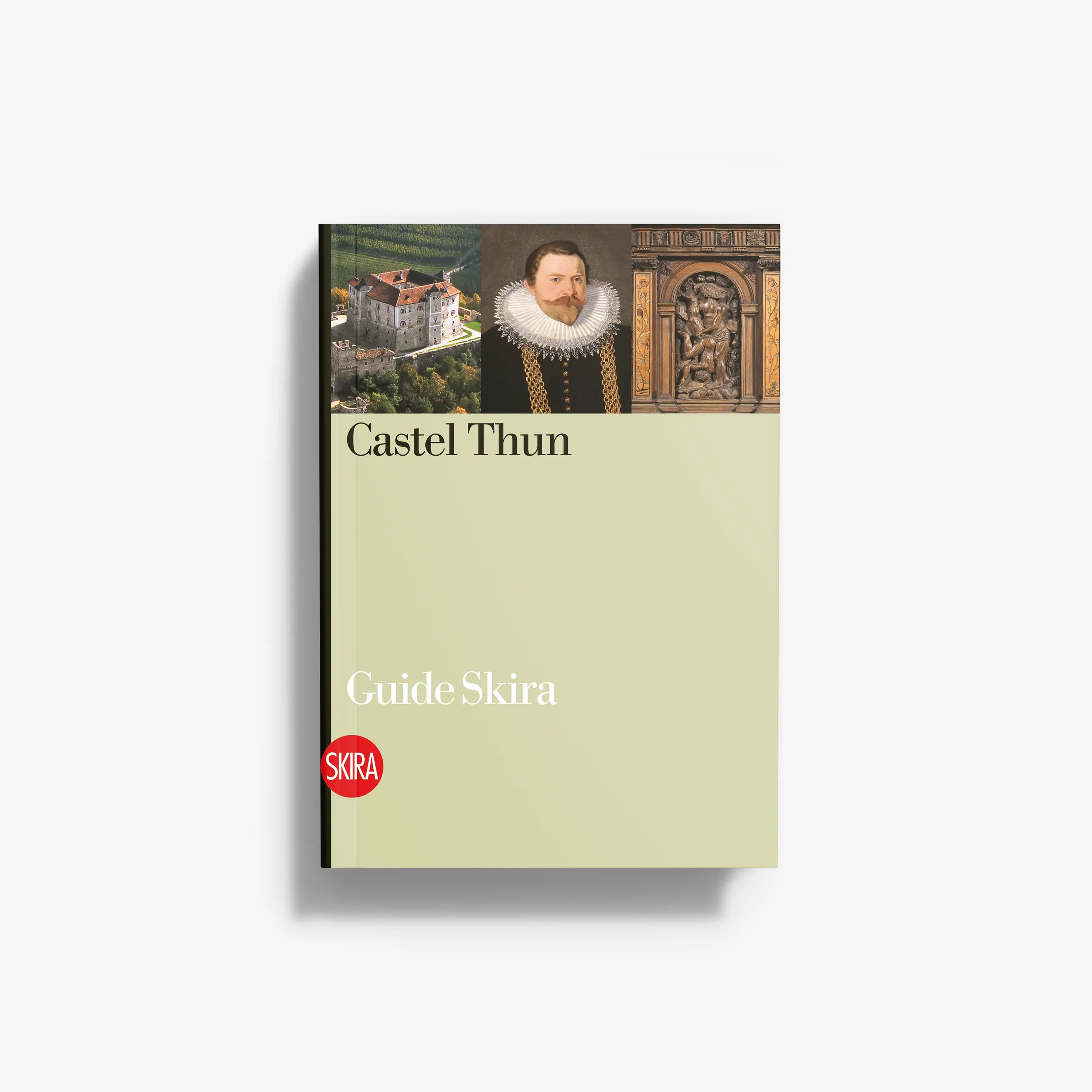 Art book Castel Thun by Skira Arte with cover showing castle view, portrait and ornate interior artwork