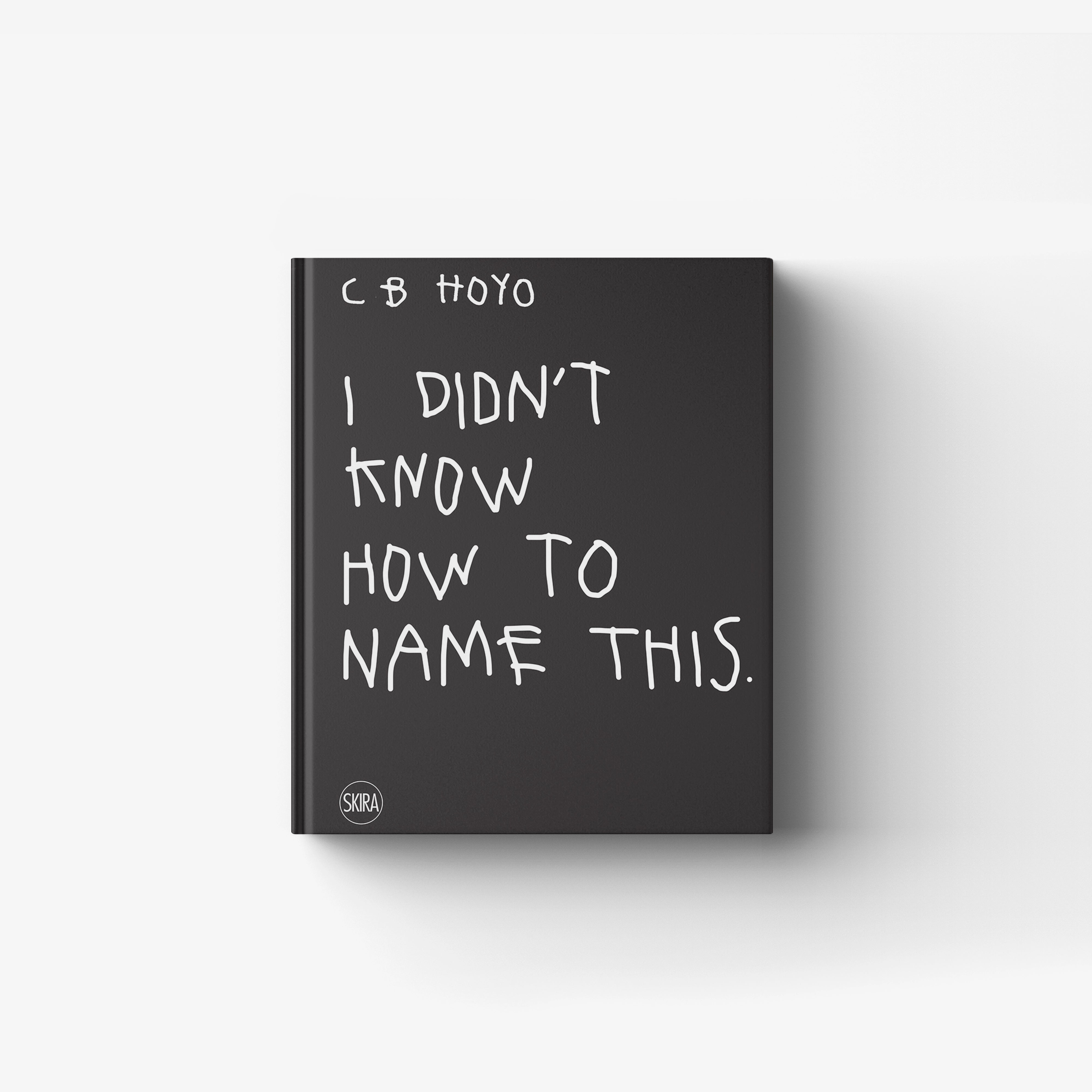 Contemporary art book by Skira Arte in dark grey with white lettering, CB HOYO and I DIDN'T KNOW HOW TO NAME THIS