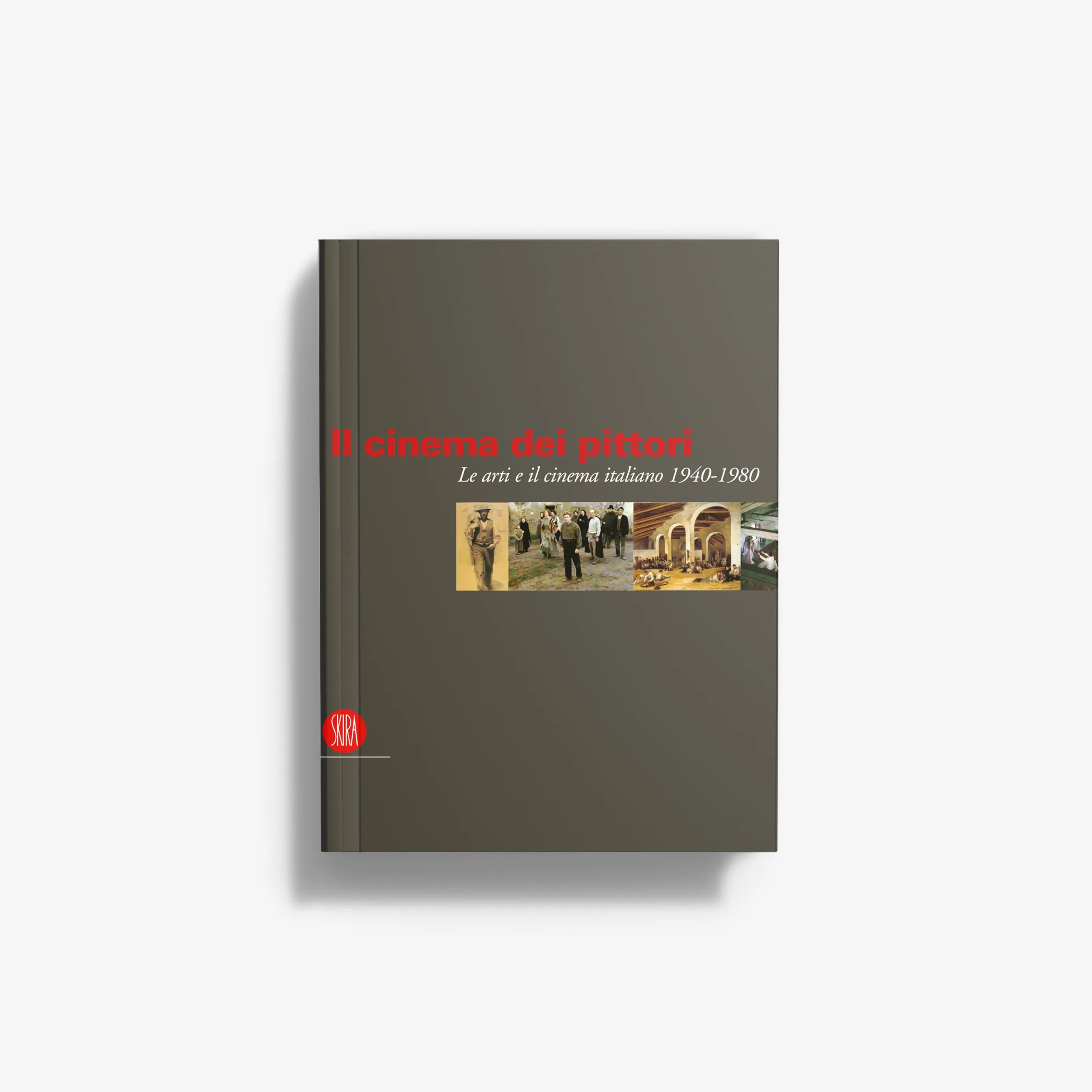 Dark green hardcover book with illustrated title panel and red accents