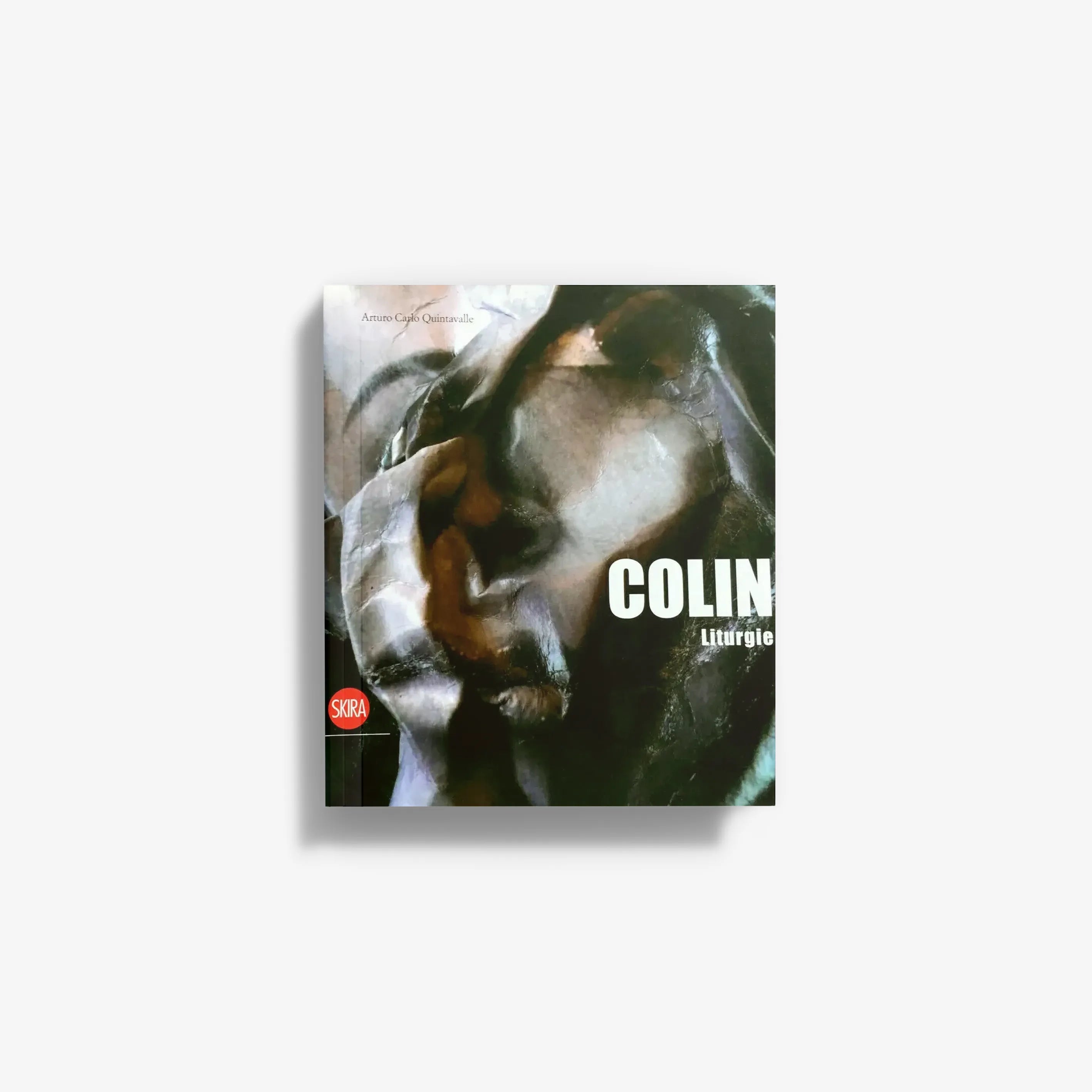 Contemporary art book by Skira Arte, Colin Liturgie, with dark green and grey face artwork and liturgy theme