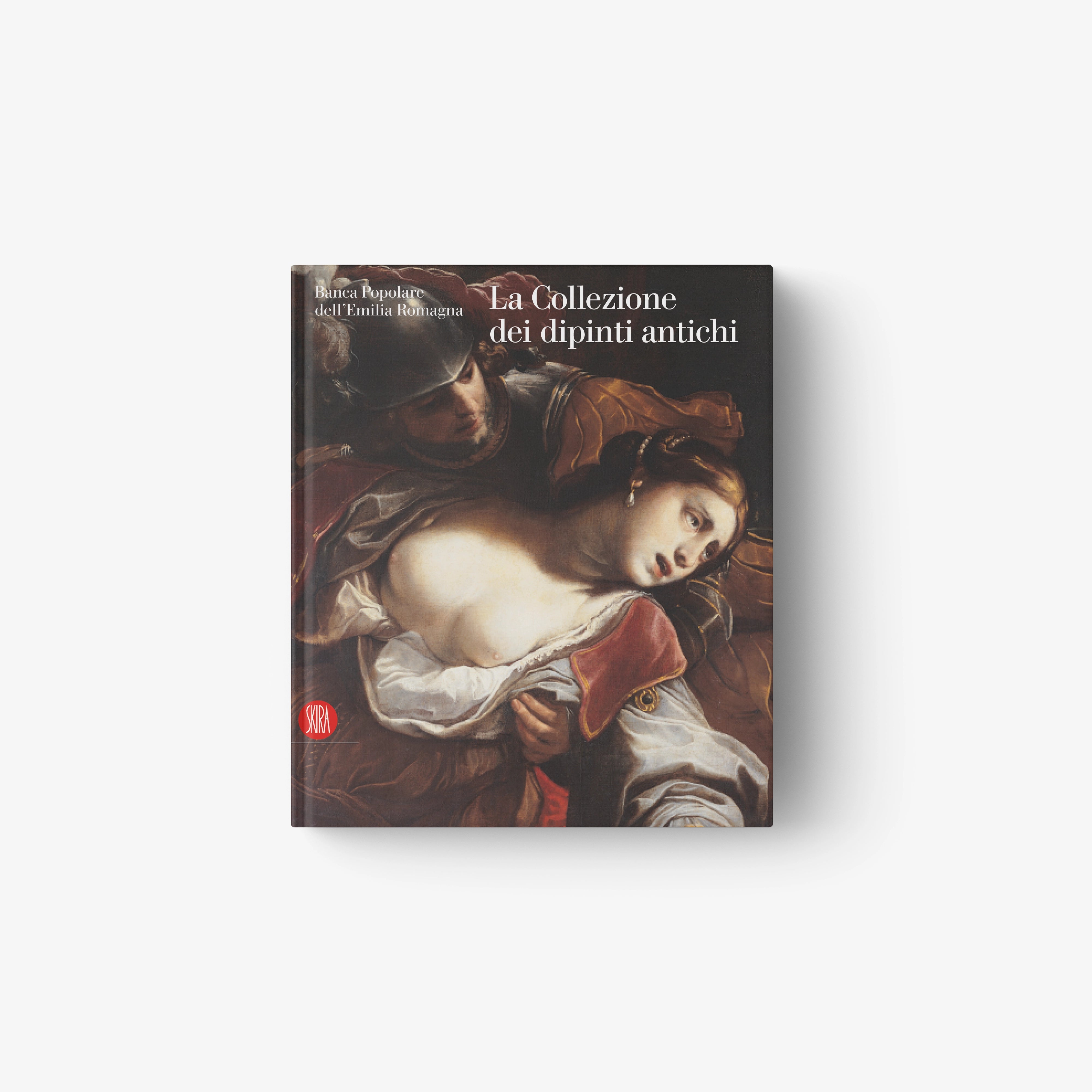 Hardcover art book with illustrated cover of two figures in warm brown and red tones