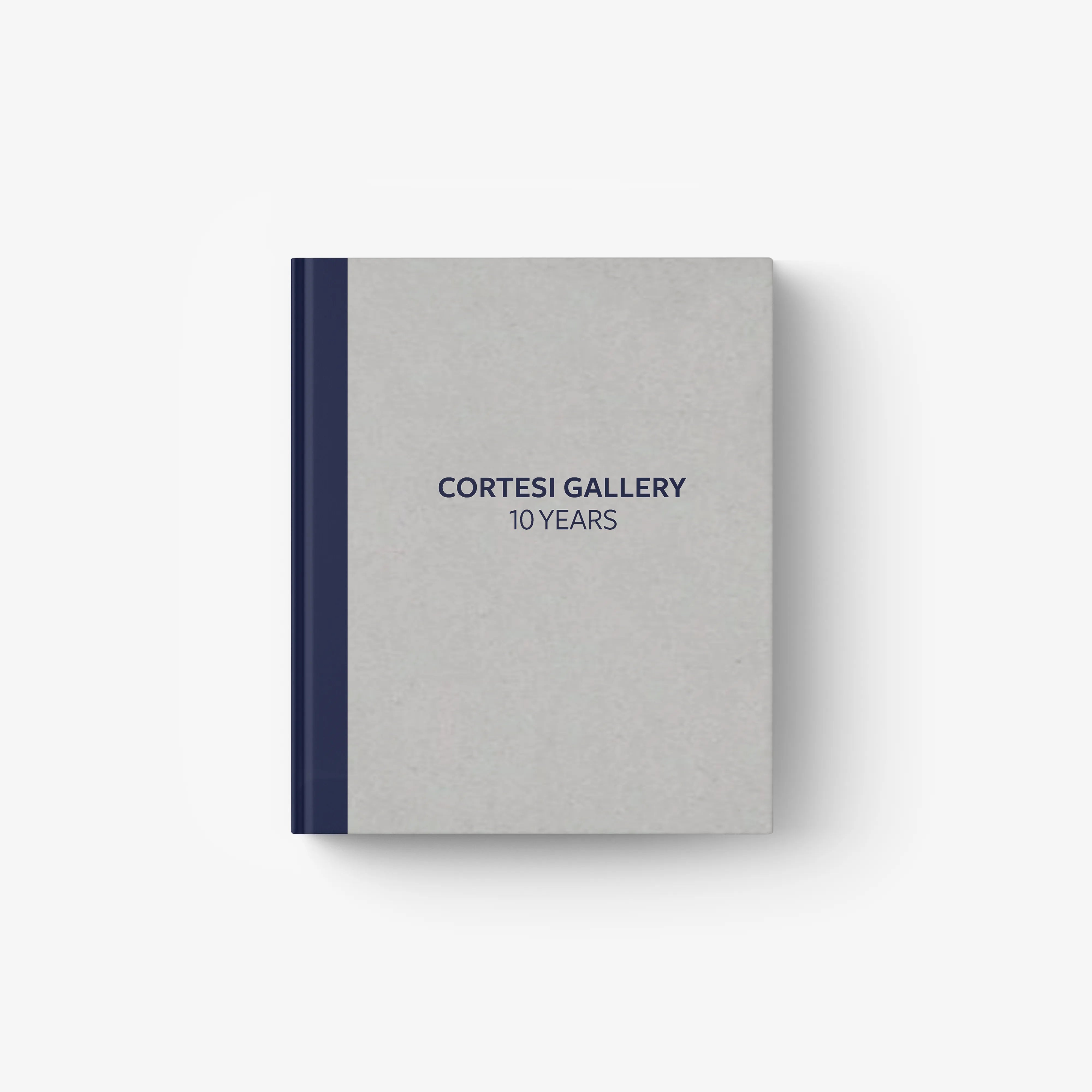 Ten-year anniversary catalogue by Skira Arte in grey with navy spine, Cortesi Gallery publication