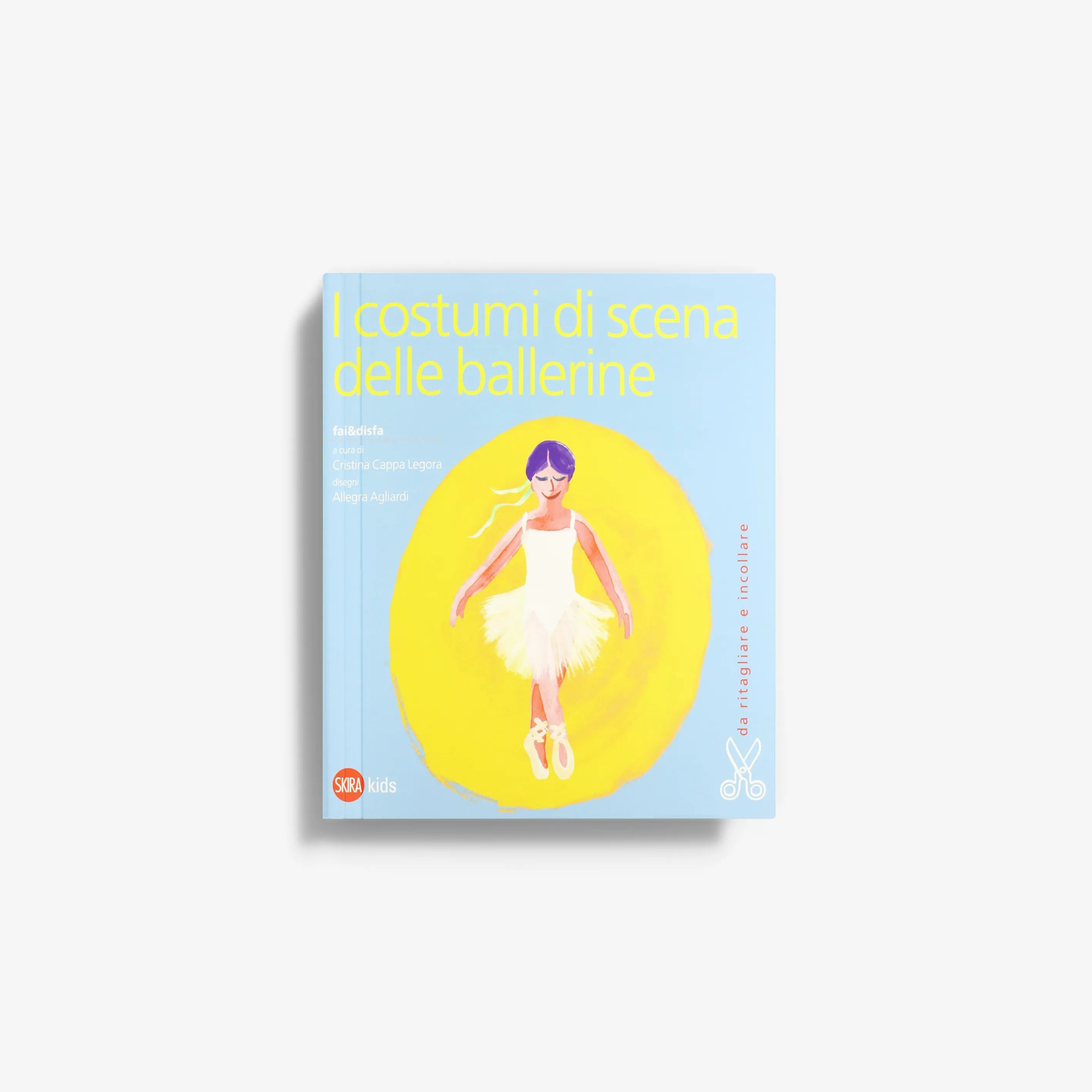 Ballerina stage costume book cover with cartoon dancer in tutu