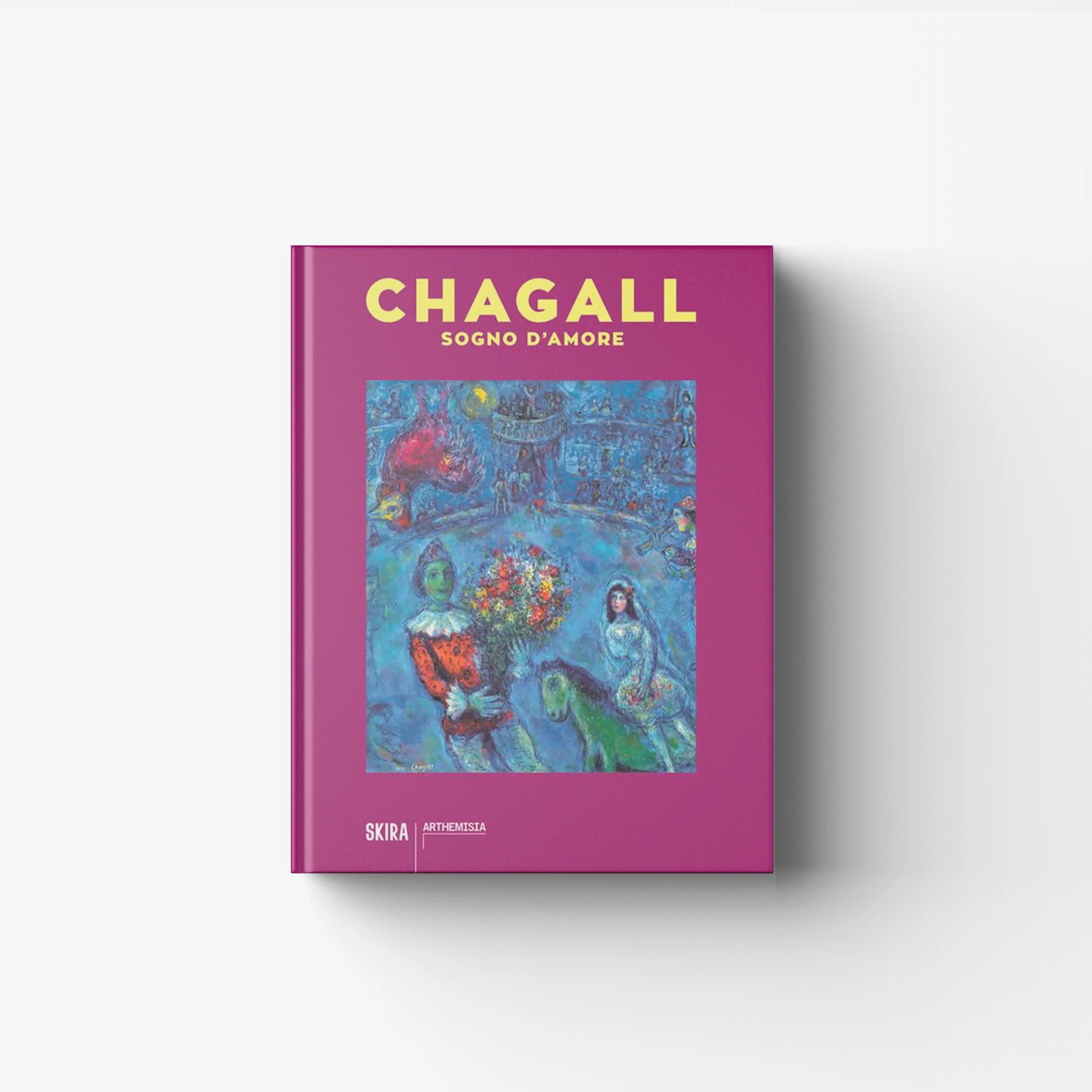 Art book in magenta with Marc Chagall cover, Skira Arte, themes of love, dreams and divinity