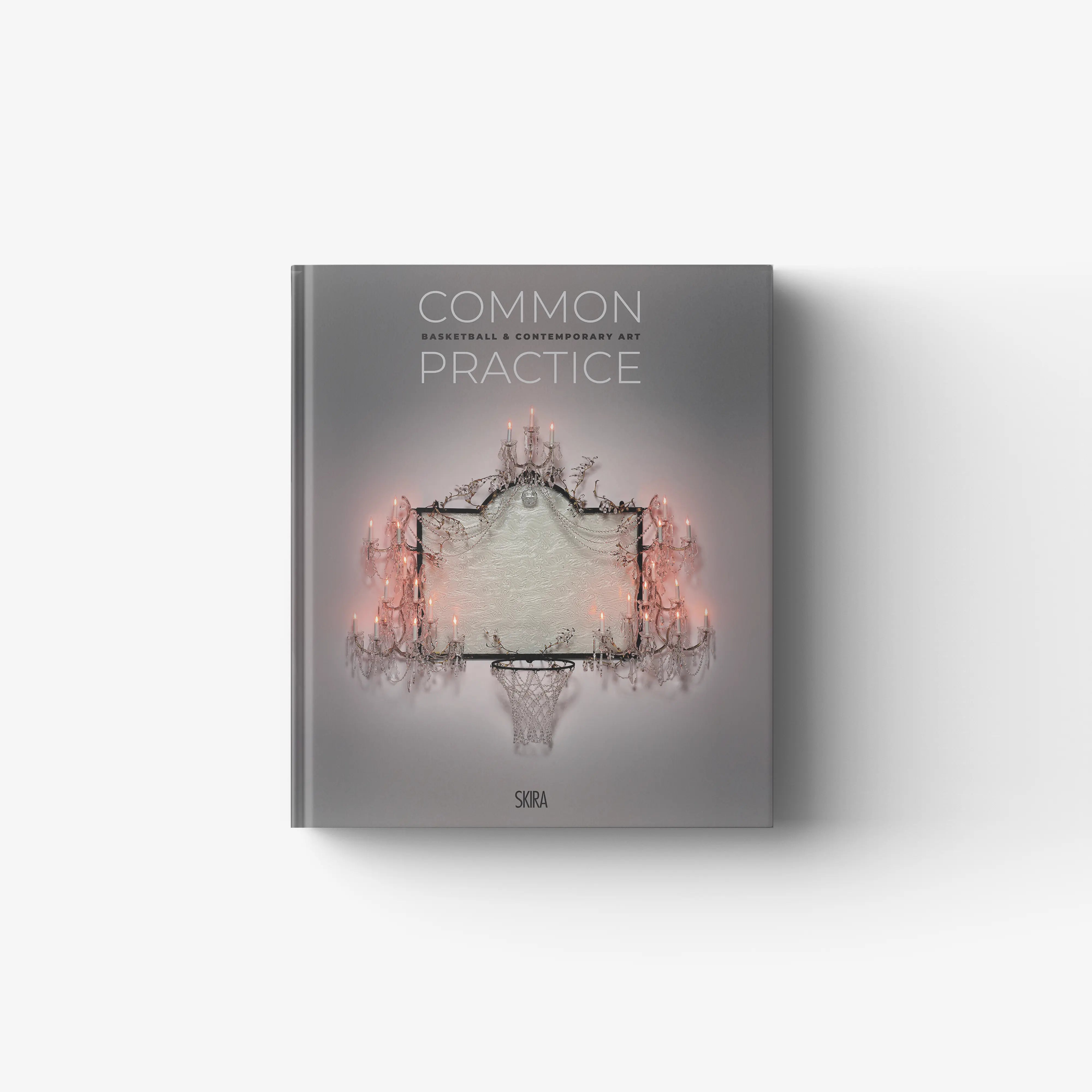 Contemporary art book by Skira Arte in grey with basketball-themed art publication cover design