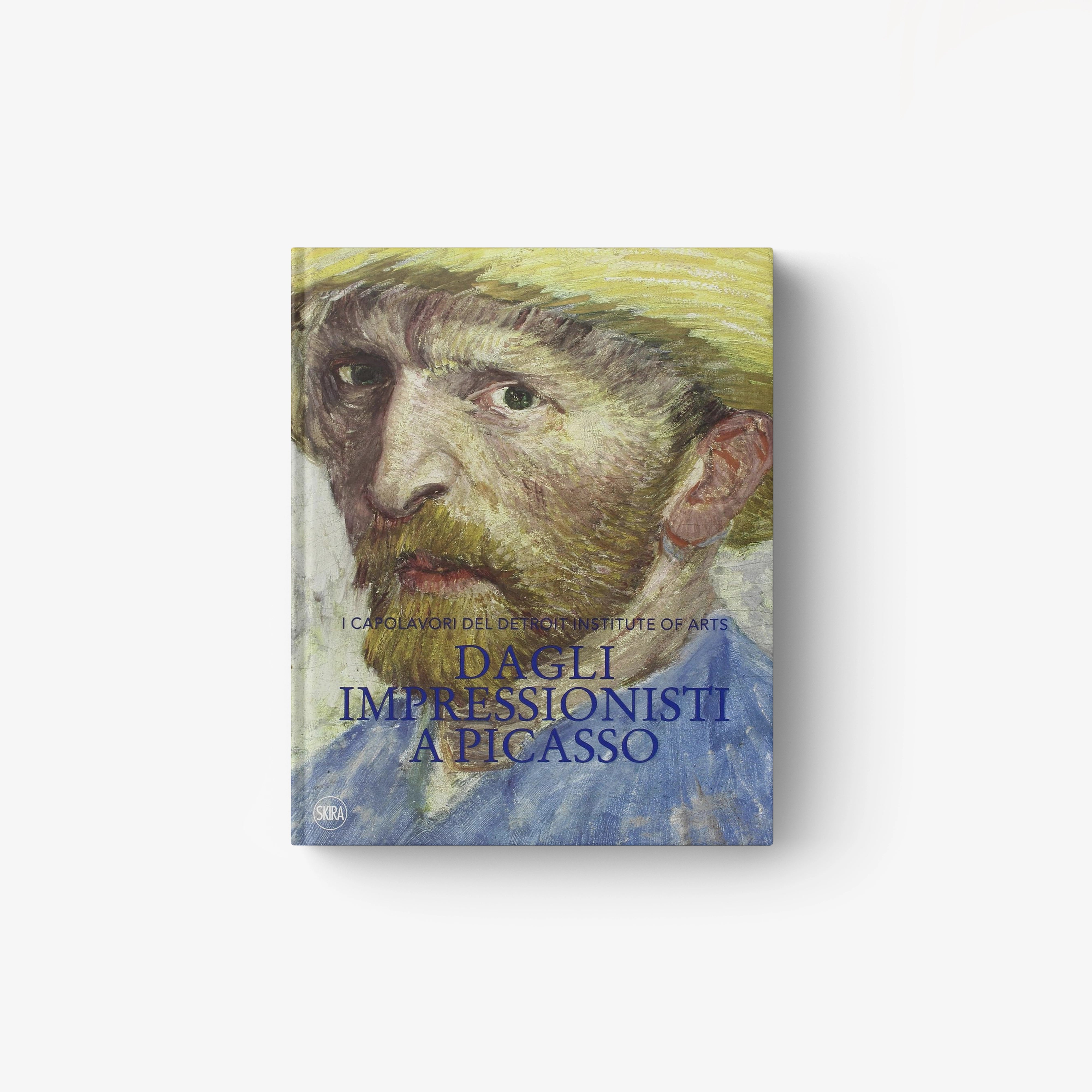 Art book with close-up male portrait painting on colorful cover