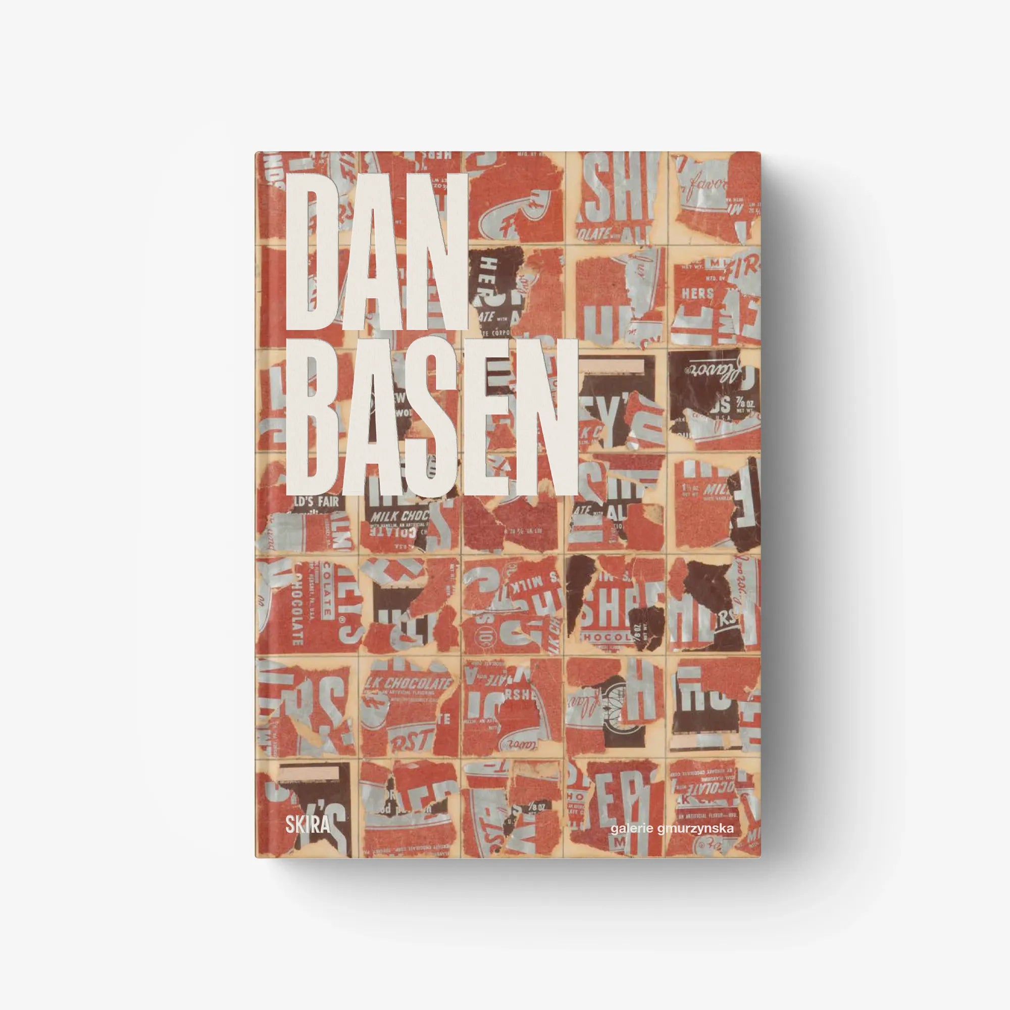 Red collage art book cover with large typographic letters
