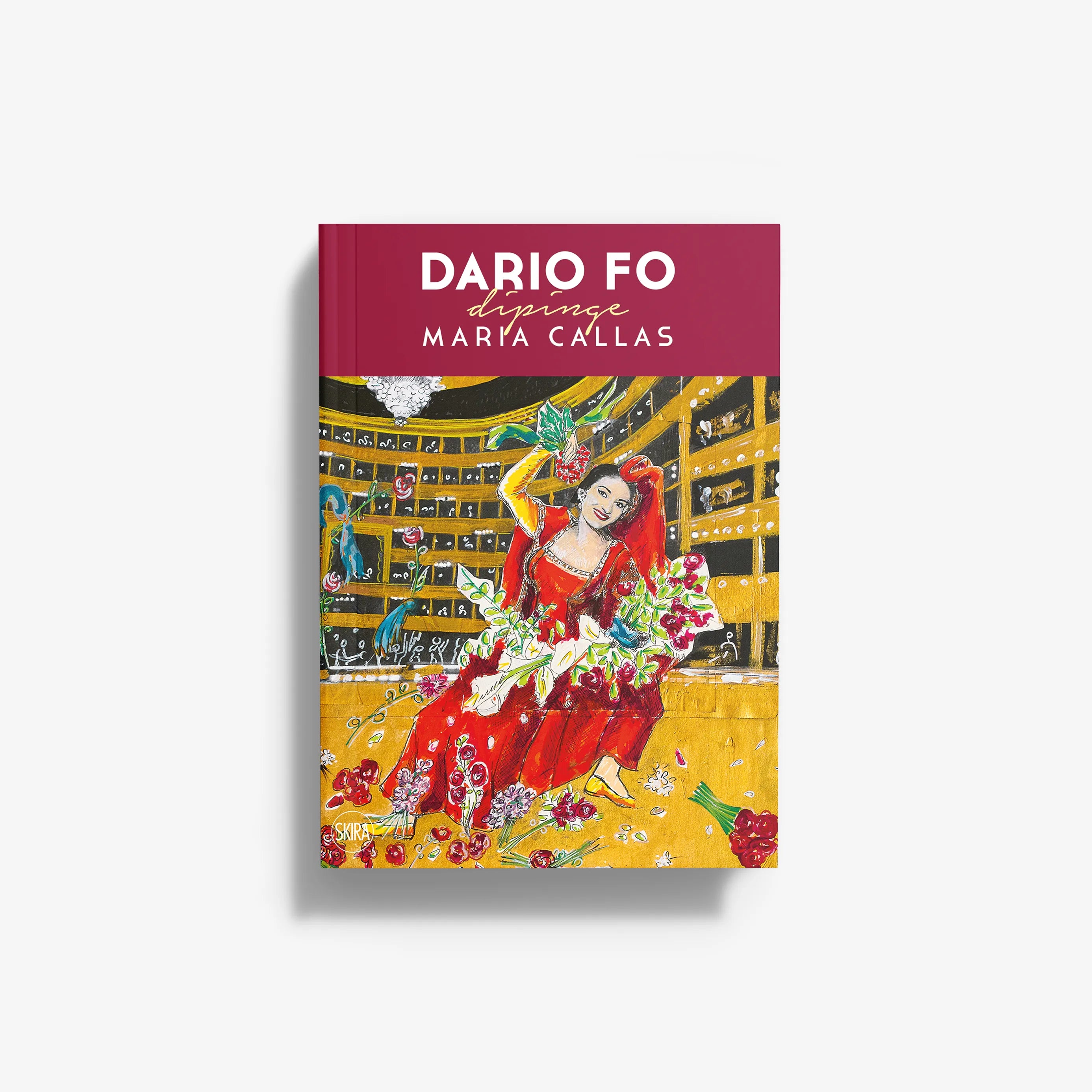 Dario Fo paints Maria Callas book with colorful singer portrait on cover