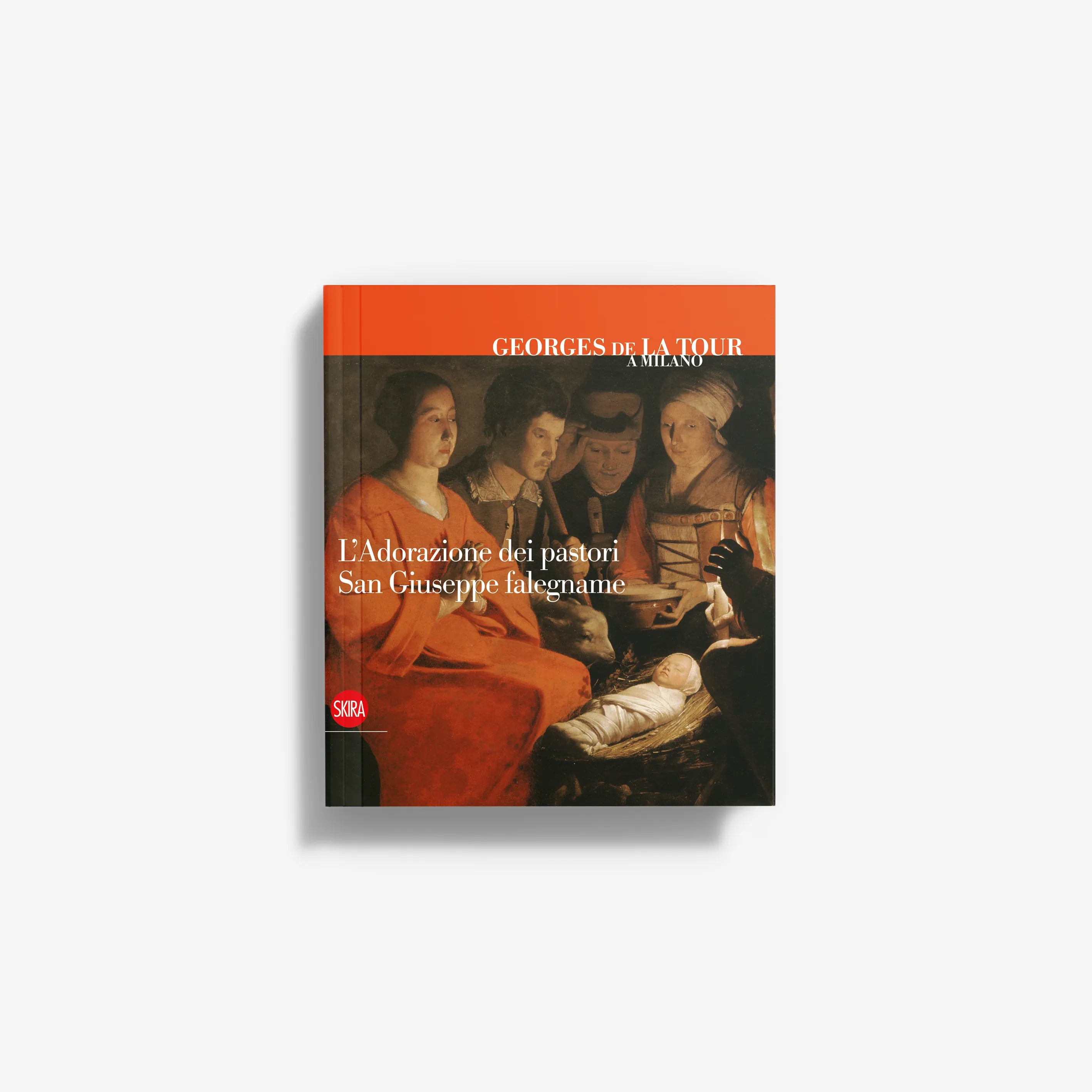 Art book with painting cover, orange top band and dark figures