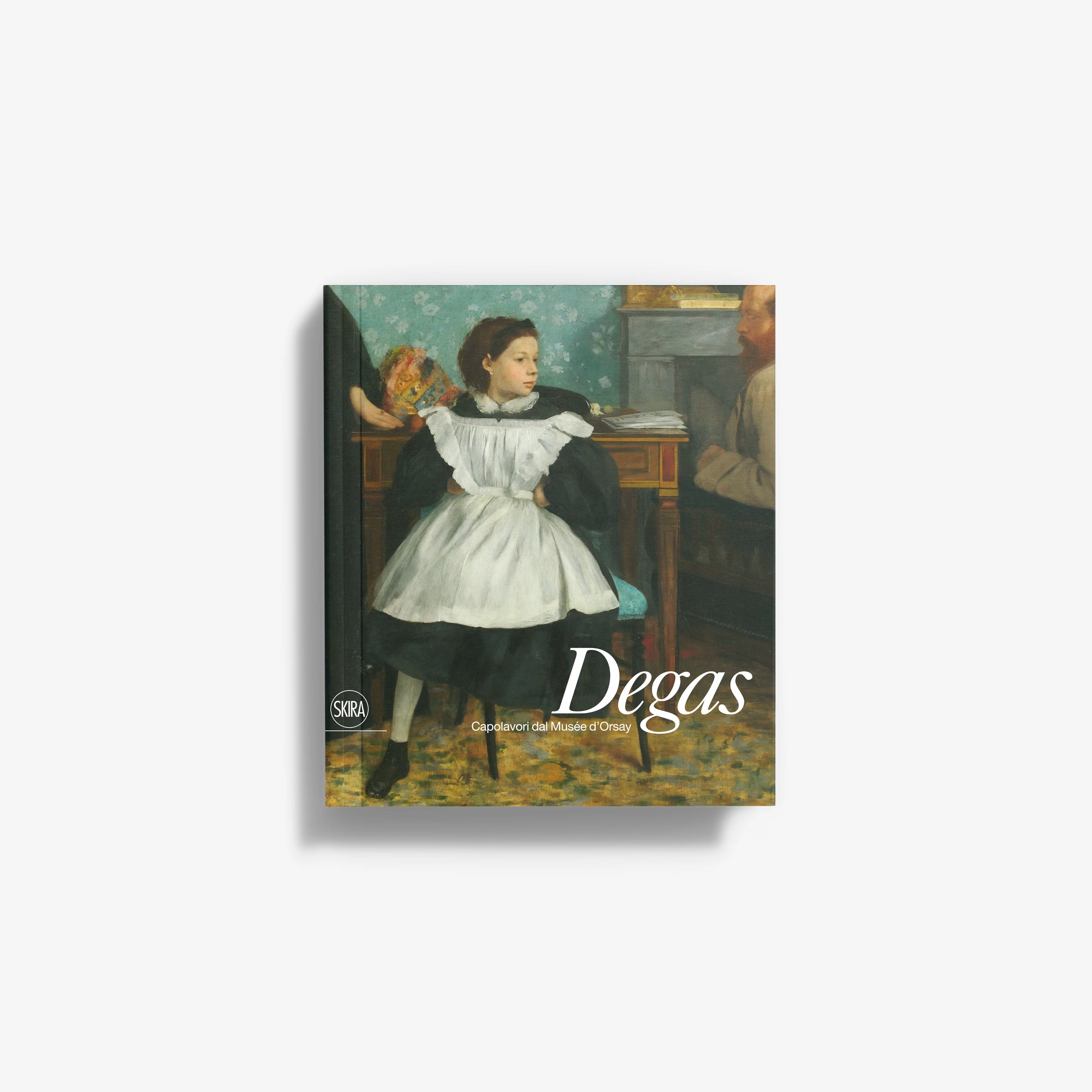 Degas art print of a ballerina in a white dress striking a dance pose