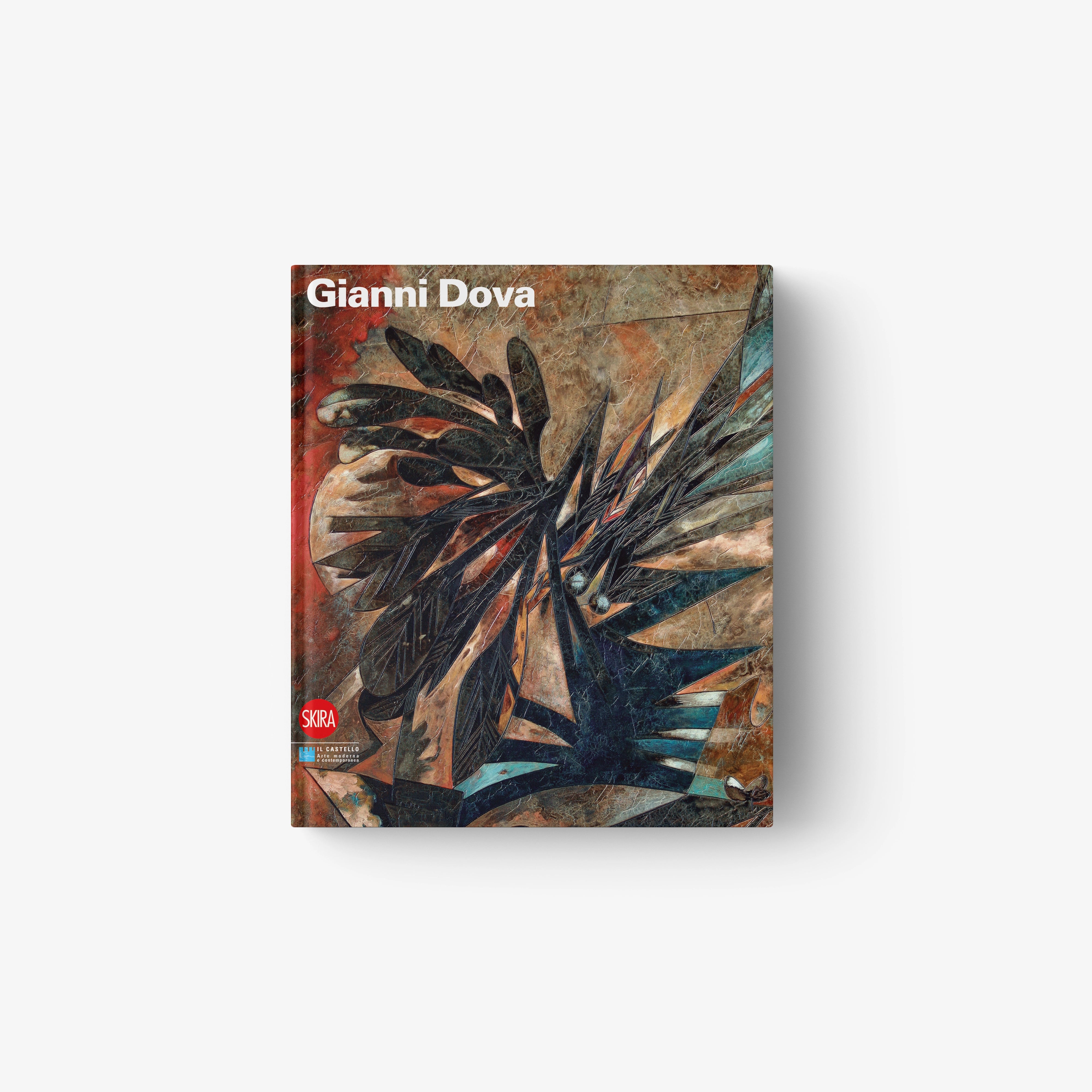 Gianni Dova abstract art book with square multicolor cover