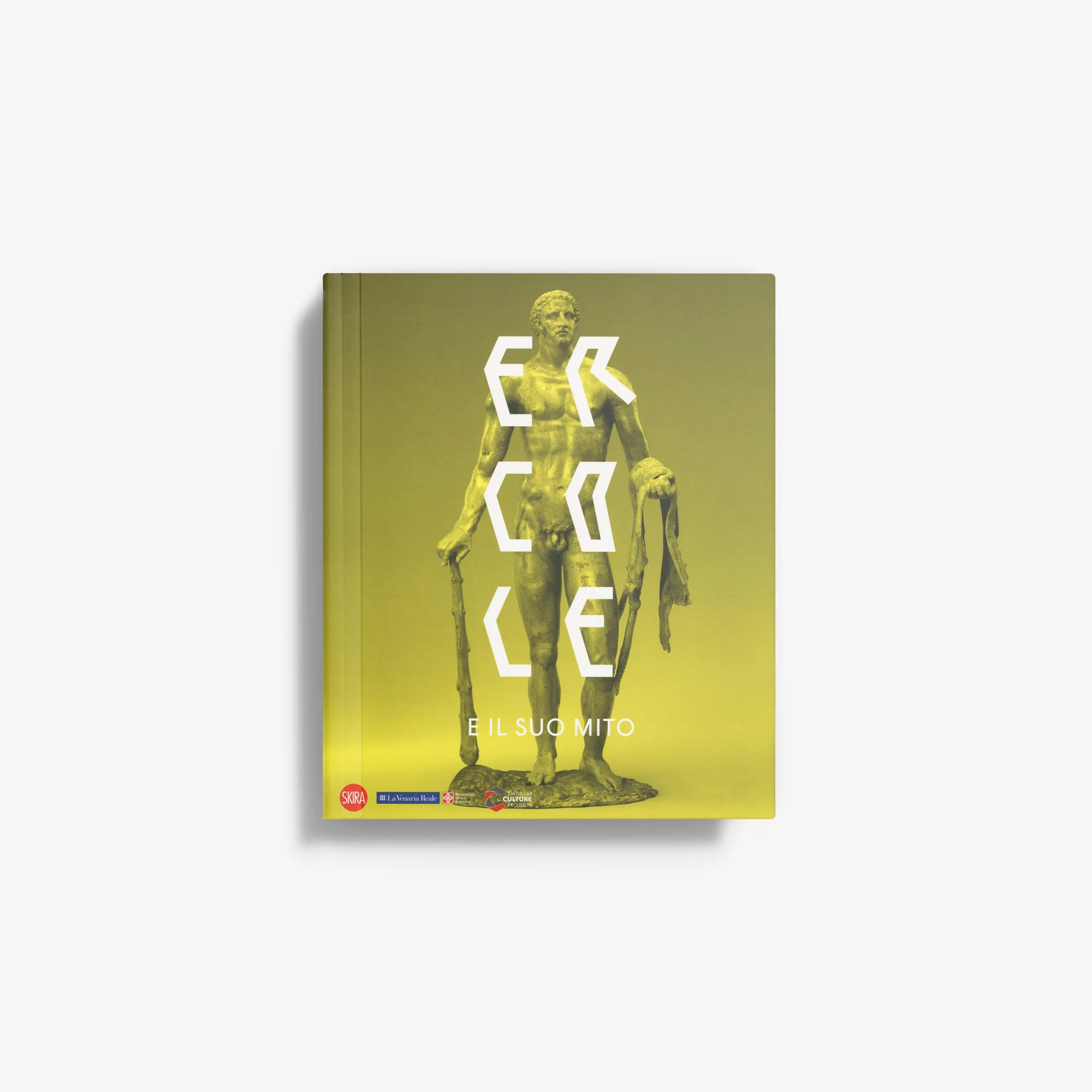 Illustrated art book by Skira Arte in olive green with Greek myth of Hercules cover featuring a muscular figure