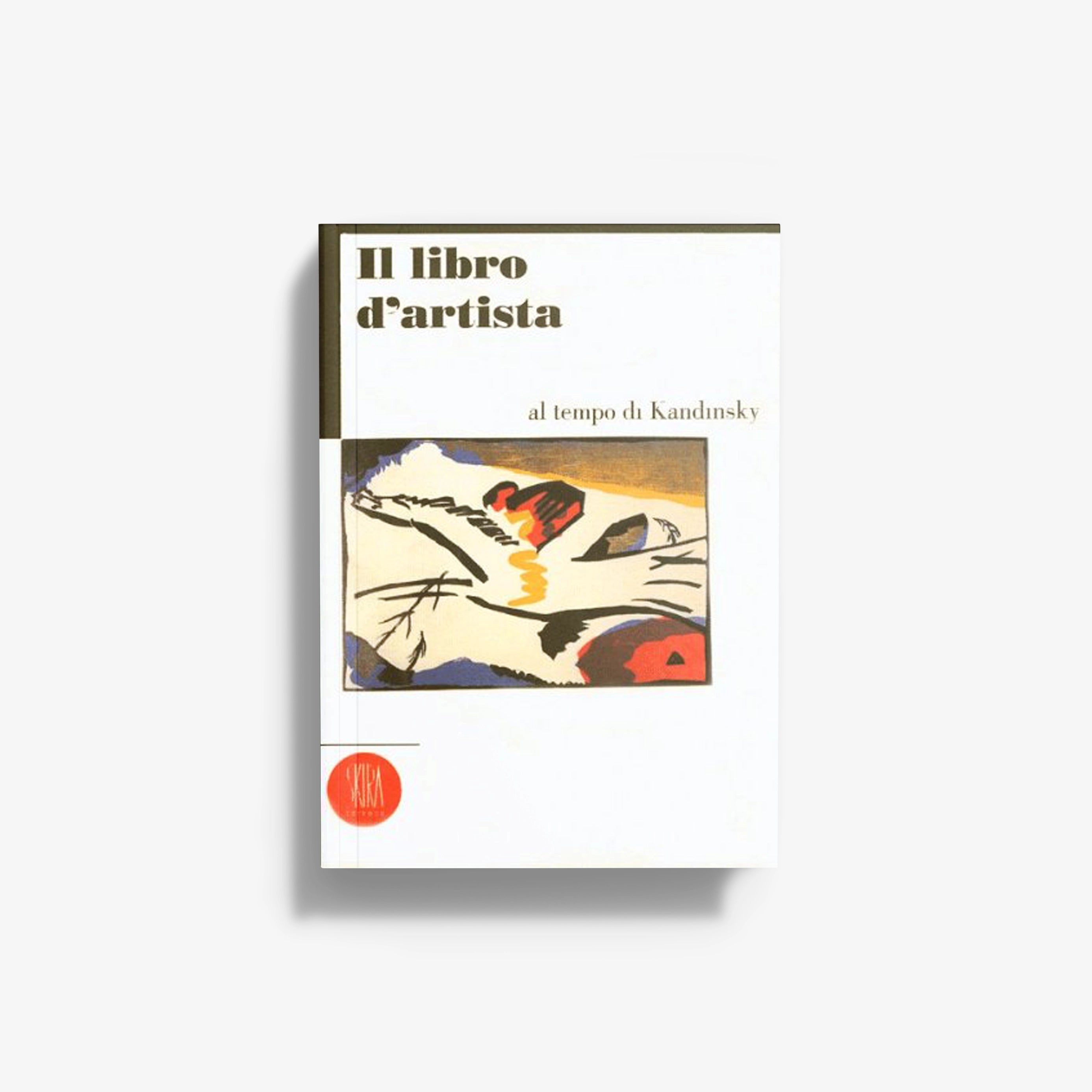 Art book with white cover and colorful abstract Kandinsky-style illustration