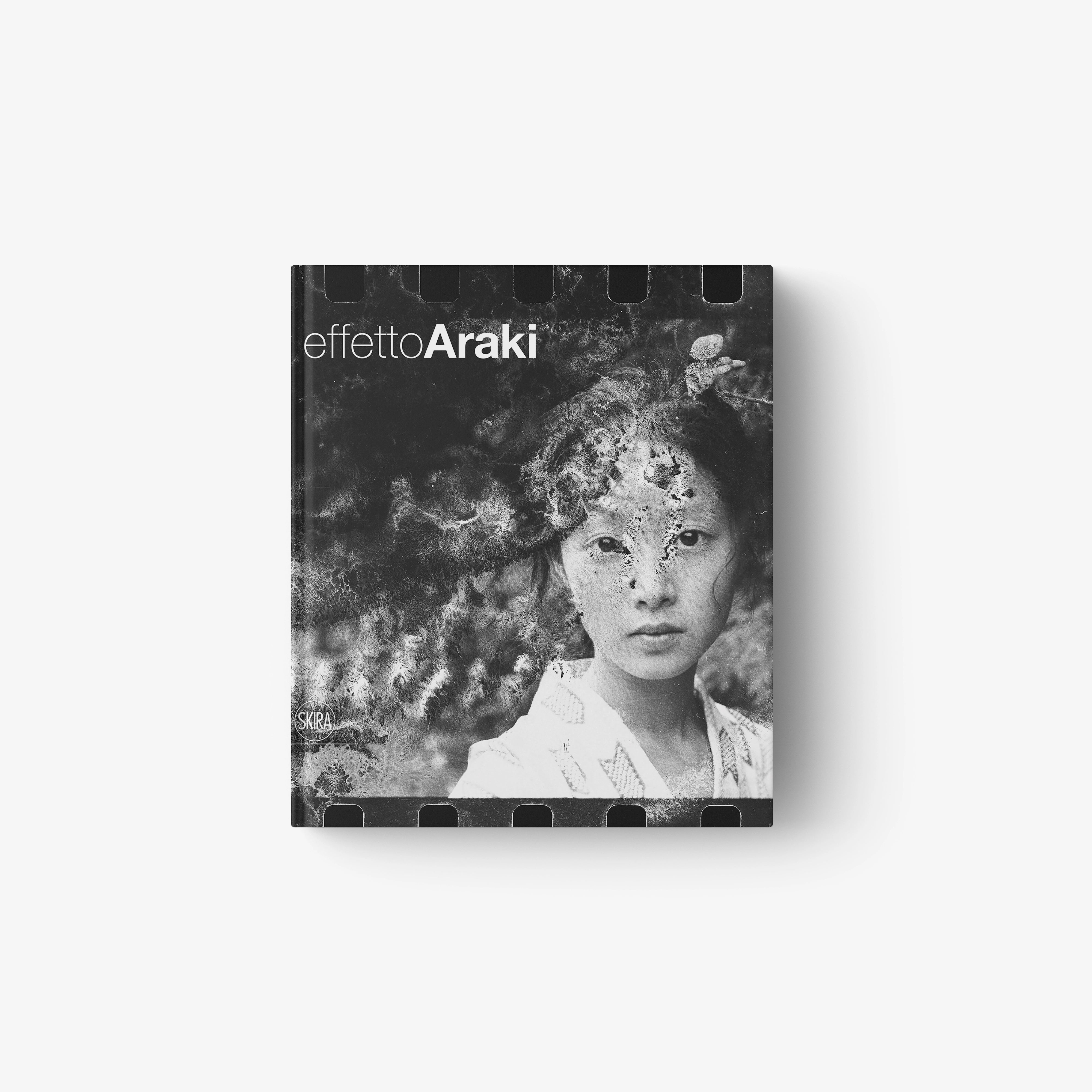 Effetto Araki photo art book cover, black and white portrait