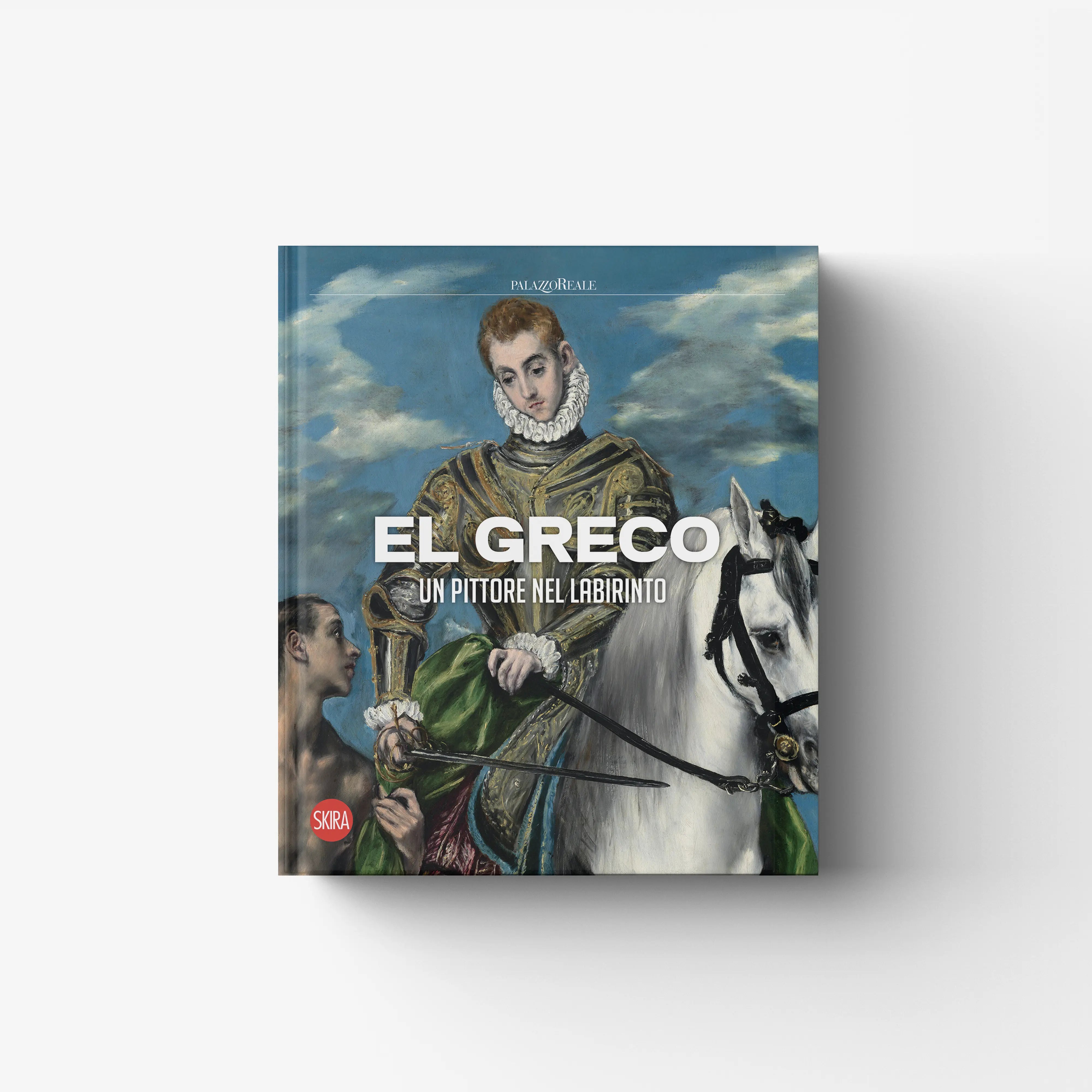 Art book El Greco by Skira Arte with paper binding, featuring a painted portrait cover in blue and green tones