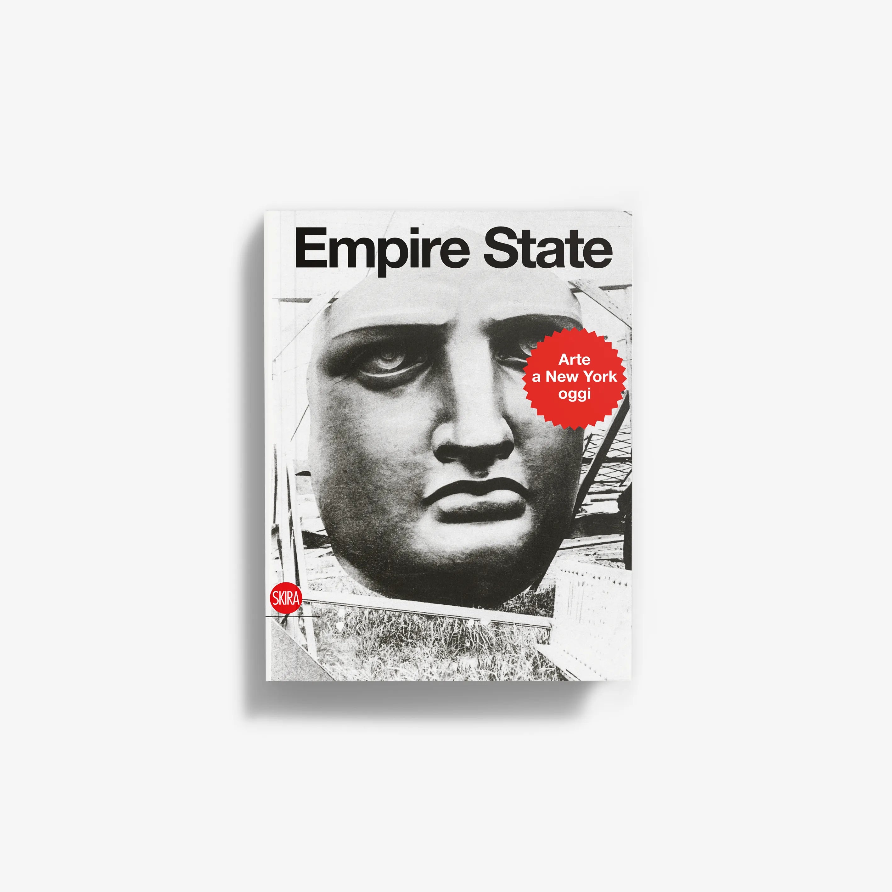 Empire State art book cover with black-and-white portrait face and title text