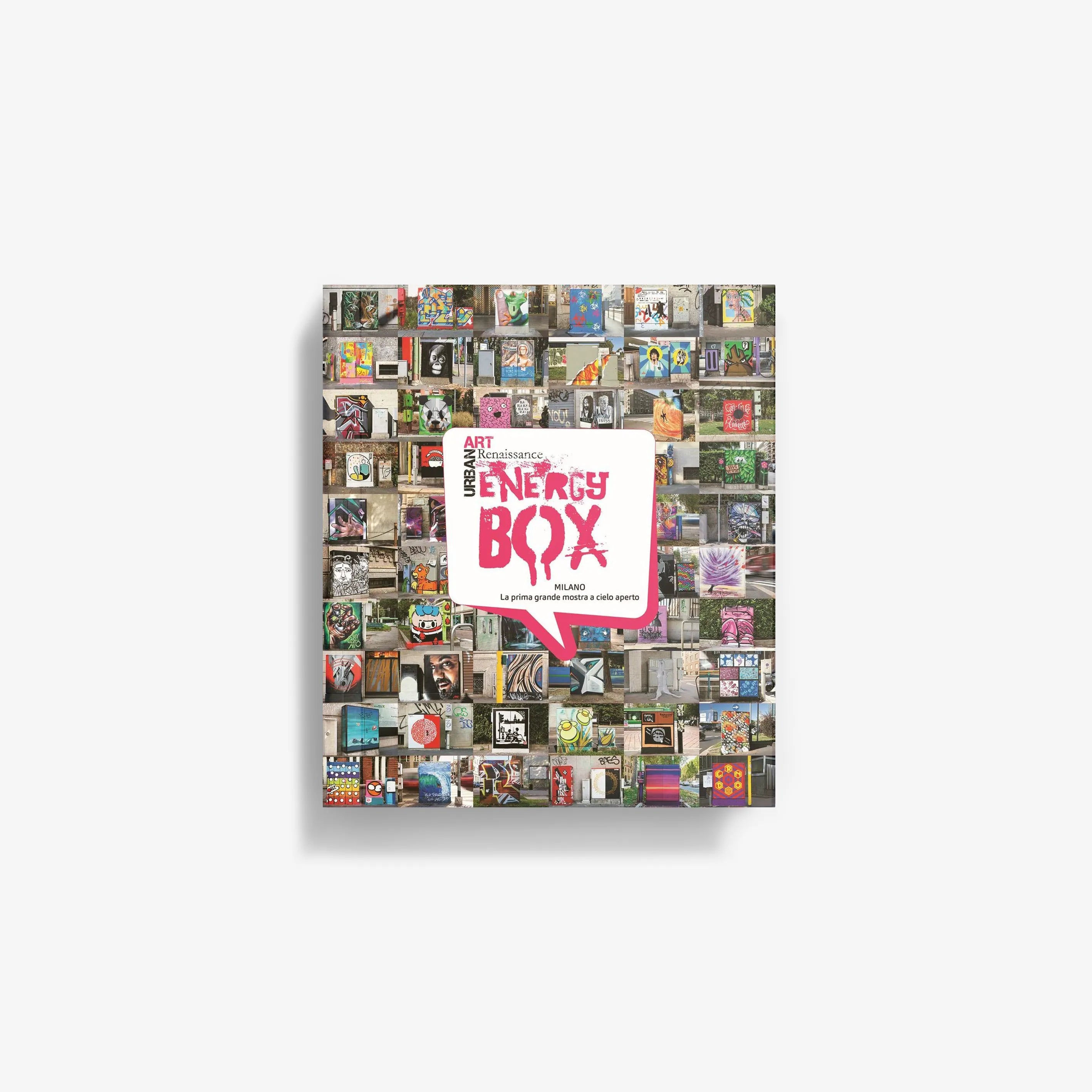 Energy Box art poster with colorful collage and pink ENERGY BOX lettering