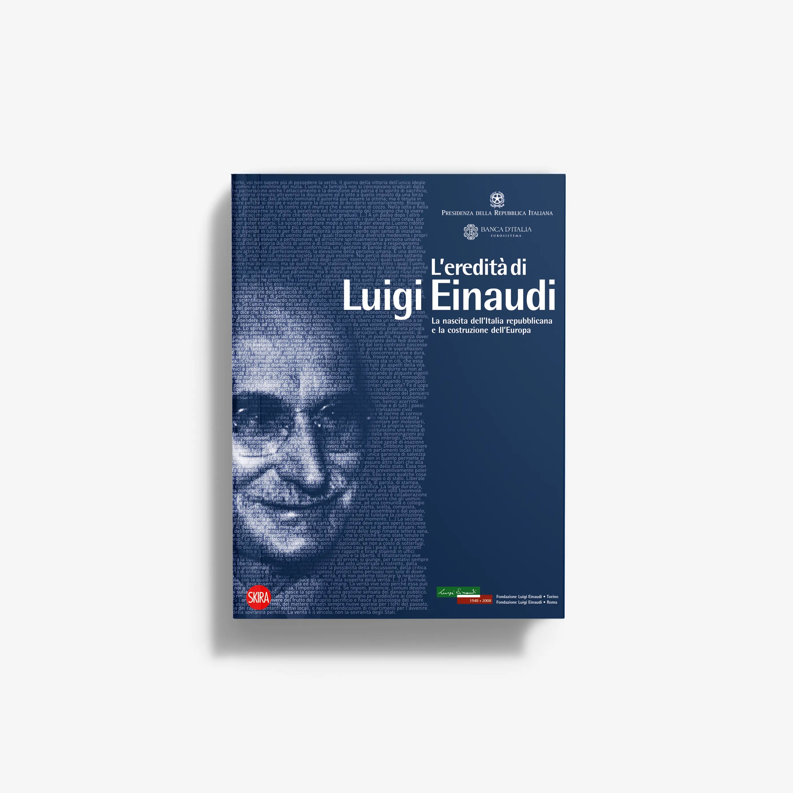 Blue Luigi Einaudi exhibition edition book with portrait cover