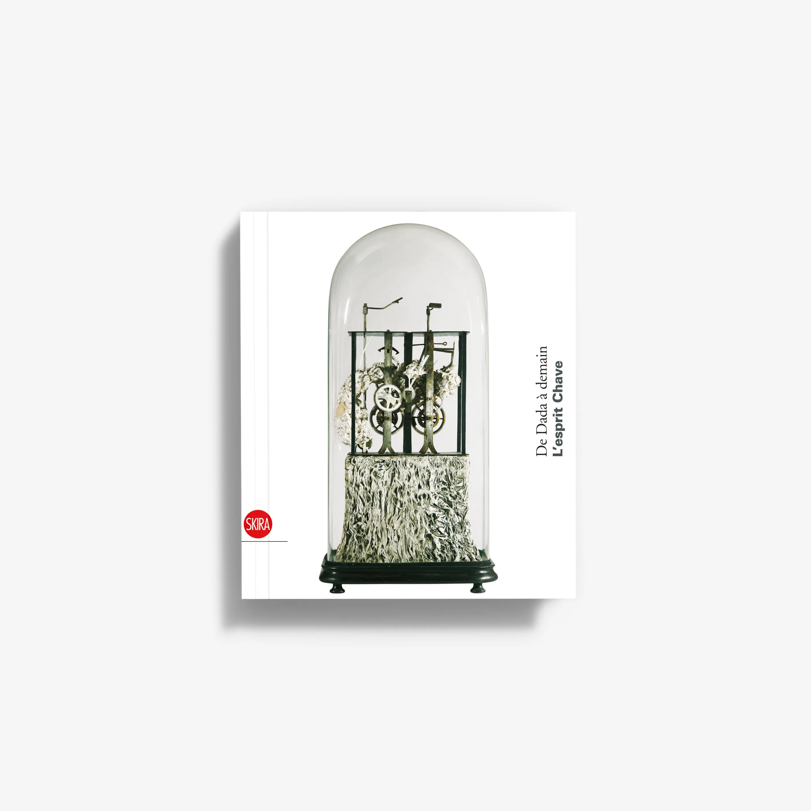 Art book with illustrated dome cloche scene on white cover