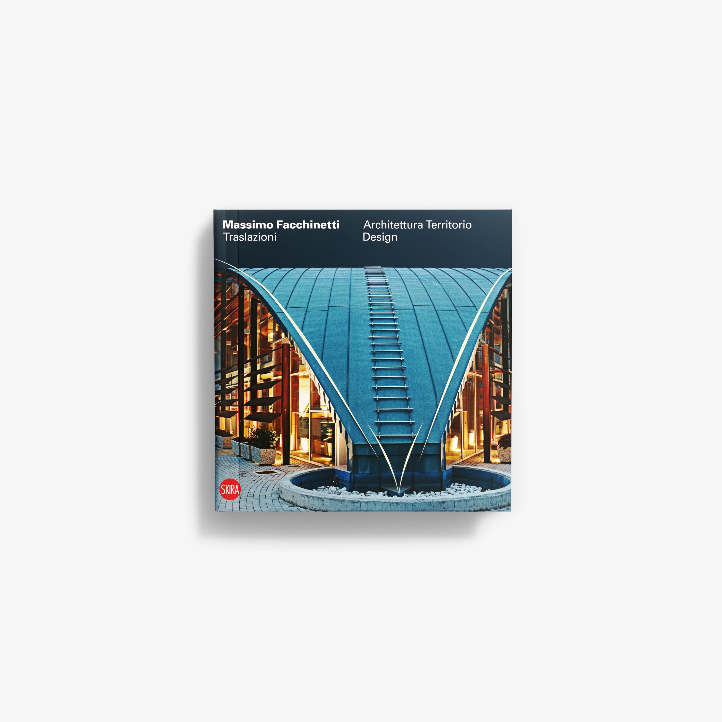 Massimo Facchinetti art book cover with blue architectural building photo