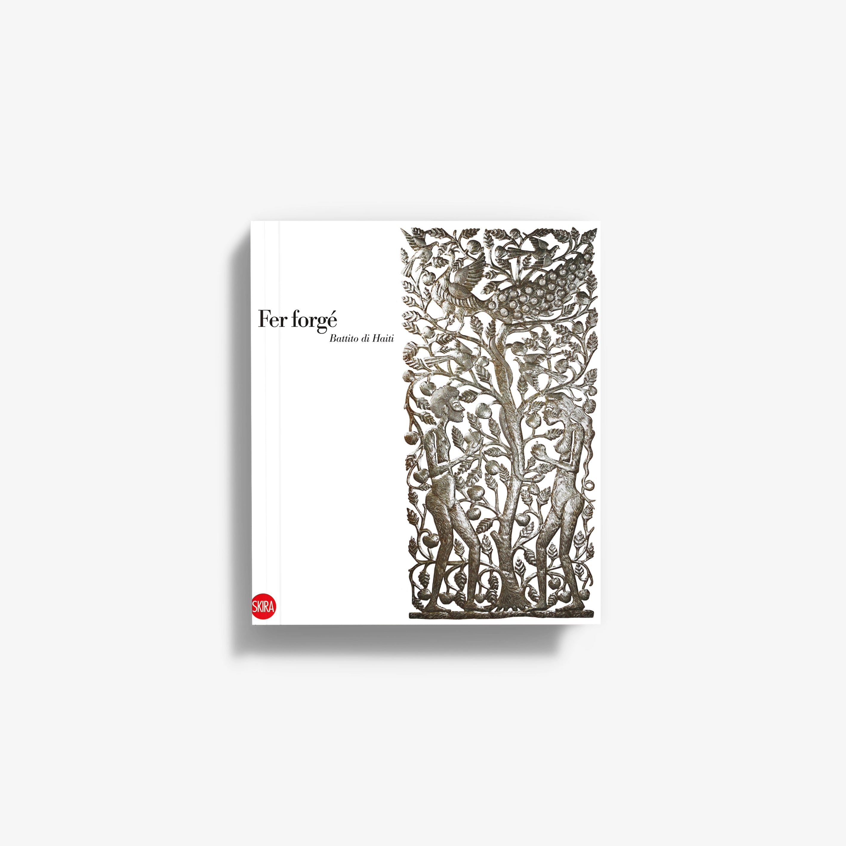 Decorative art print cover with ornate wrought-iron style tree illustration